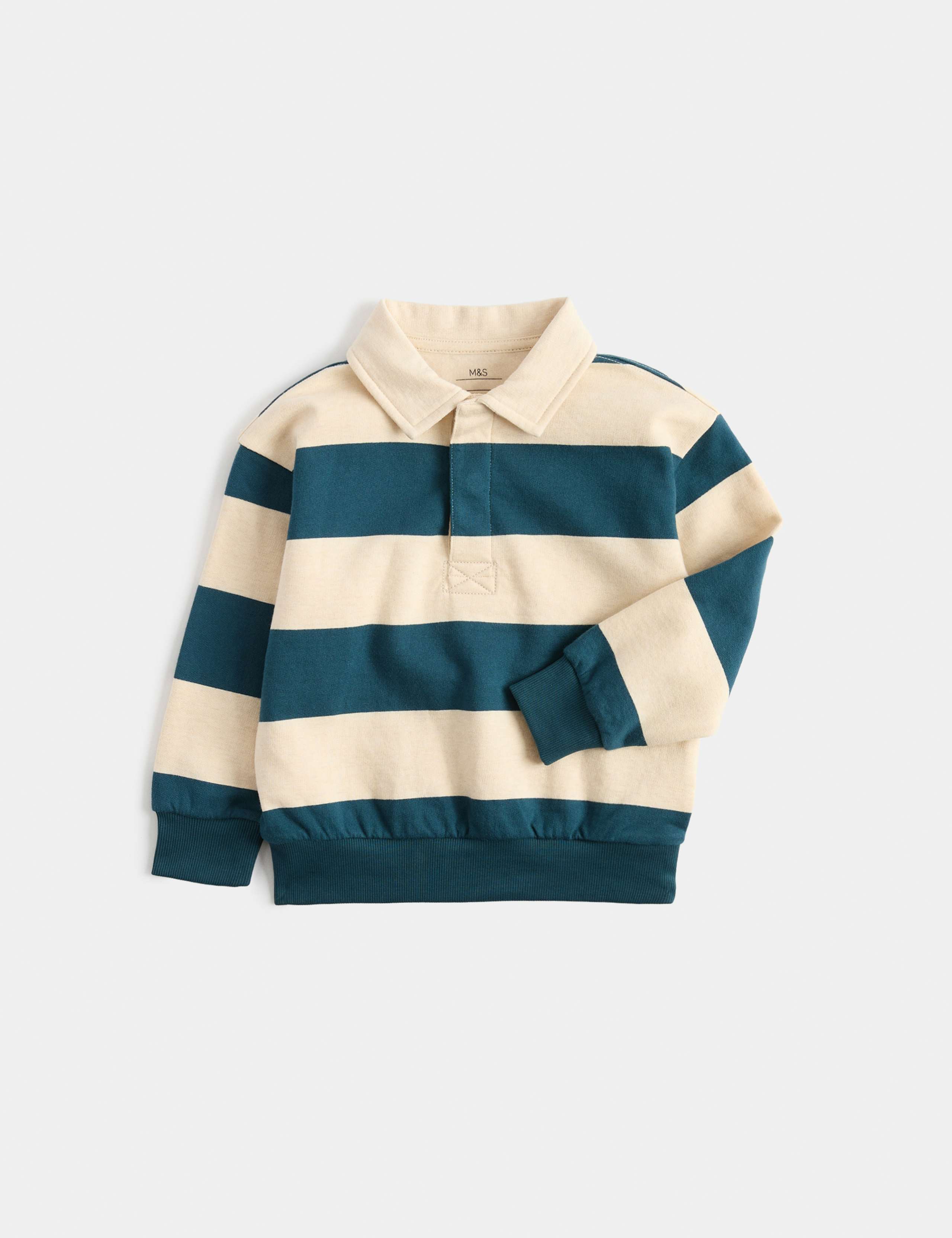 Pure Cotton Striped Rugby Sweatshirt ( 2-8 Yrs)