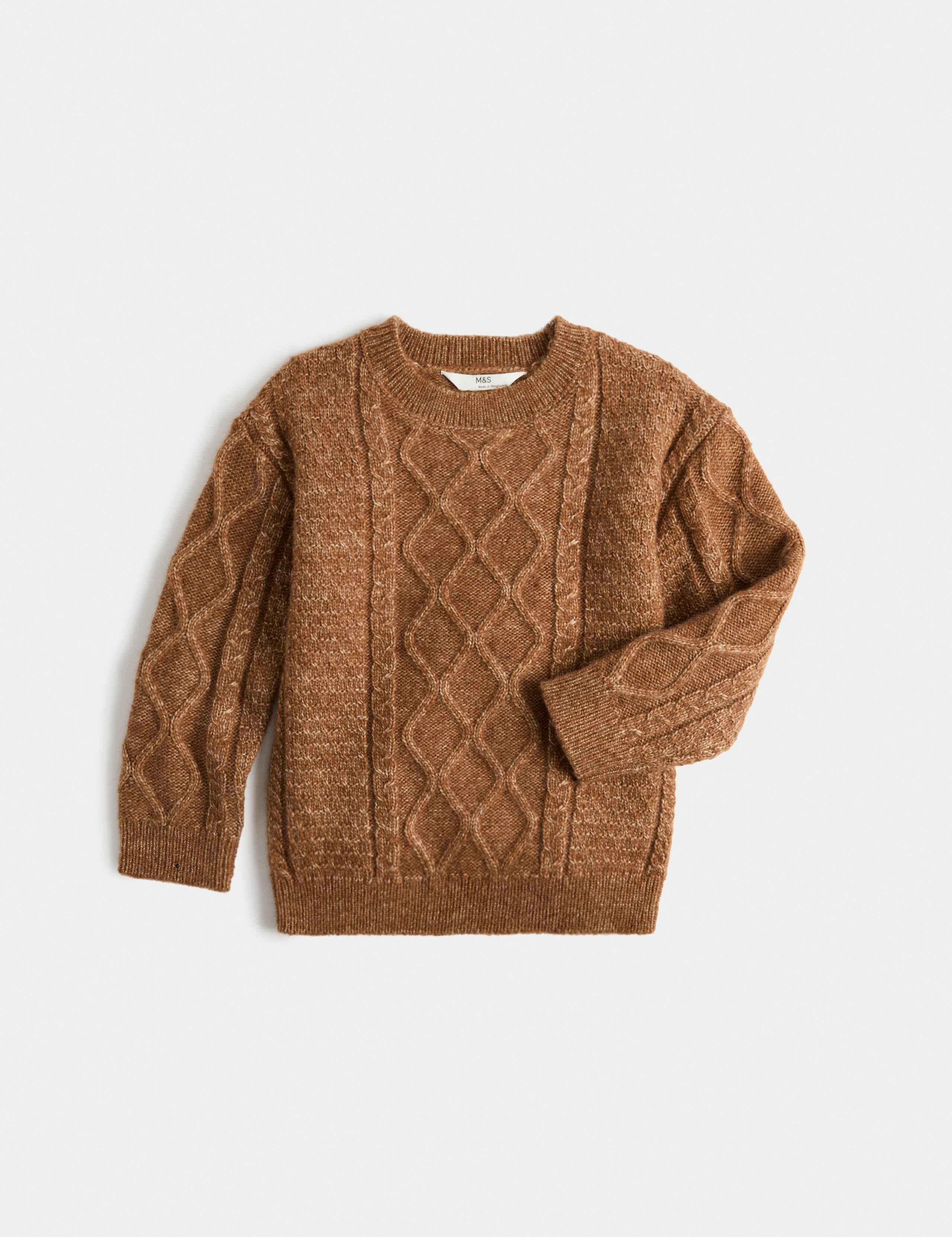 Cable Knitted Jumper with Wool (2-8 Yrs)