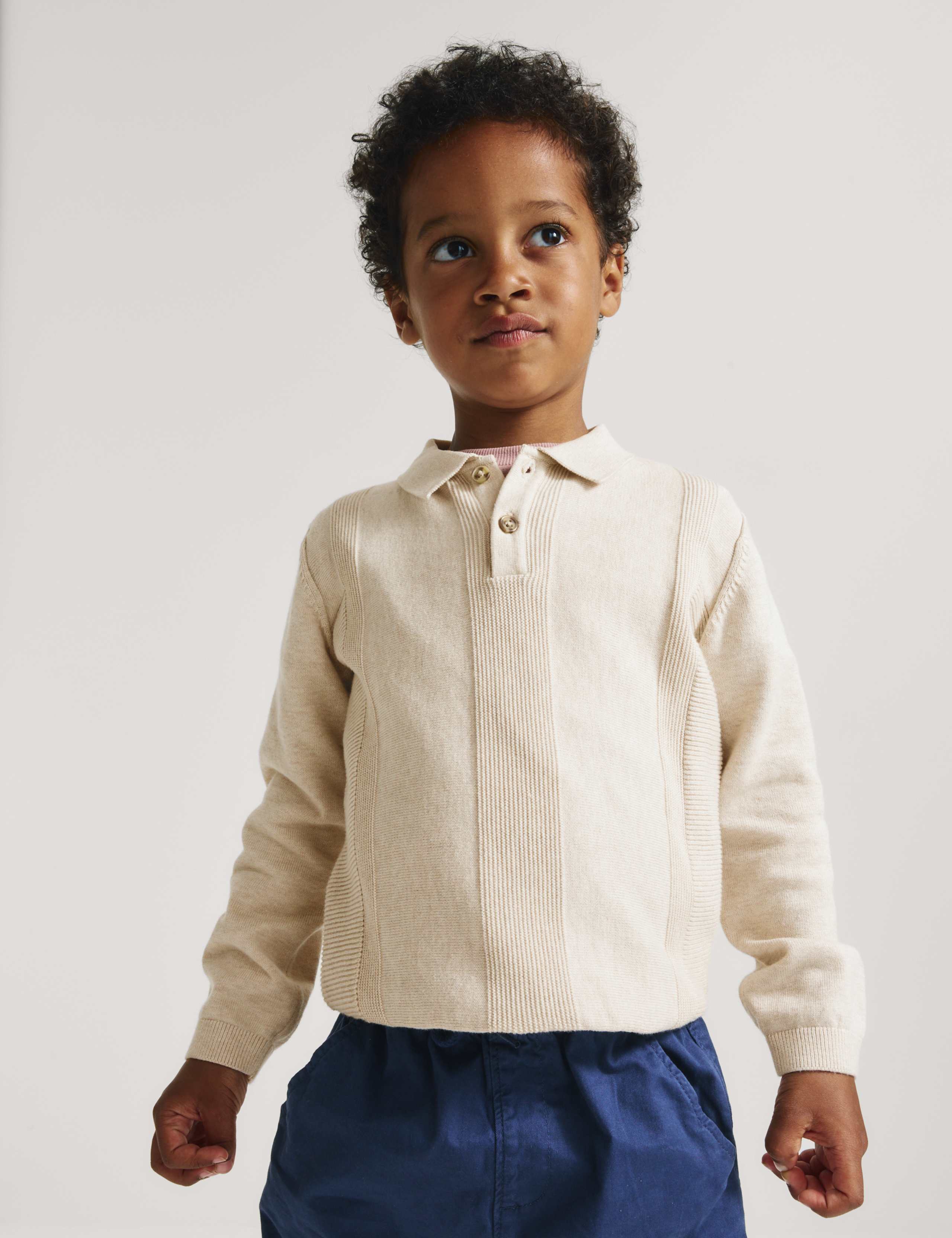 Pure Cotton Knitted Polo Shirt (2-8 Yrs)
