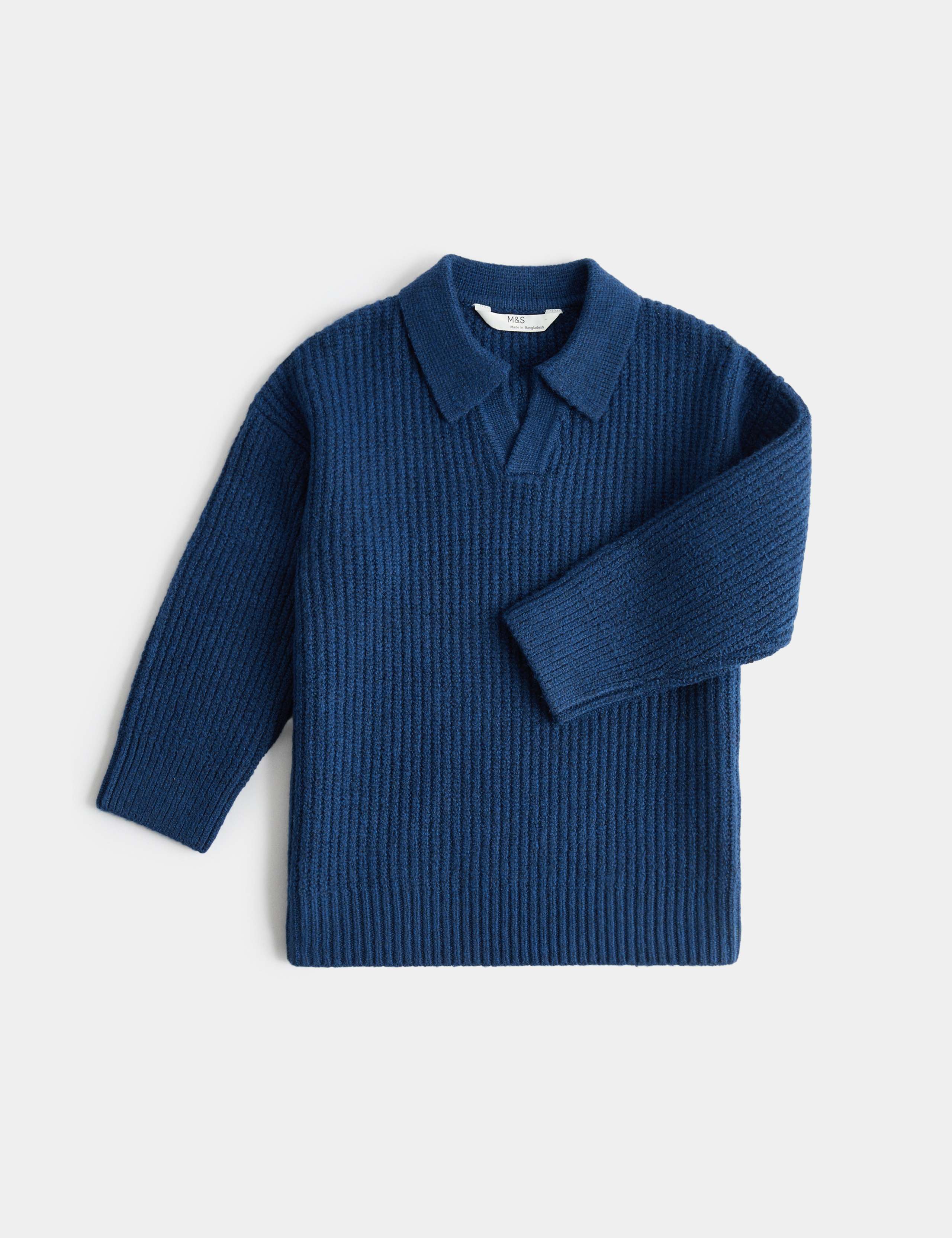 Cotton Rich Trophy Neck Knitted Jumper (2-8 Yrs)
