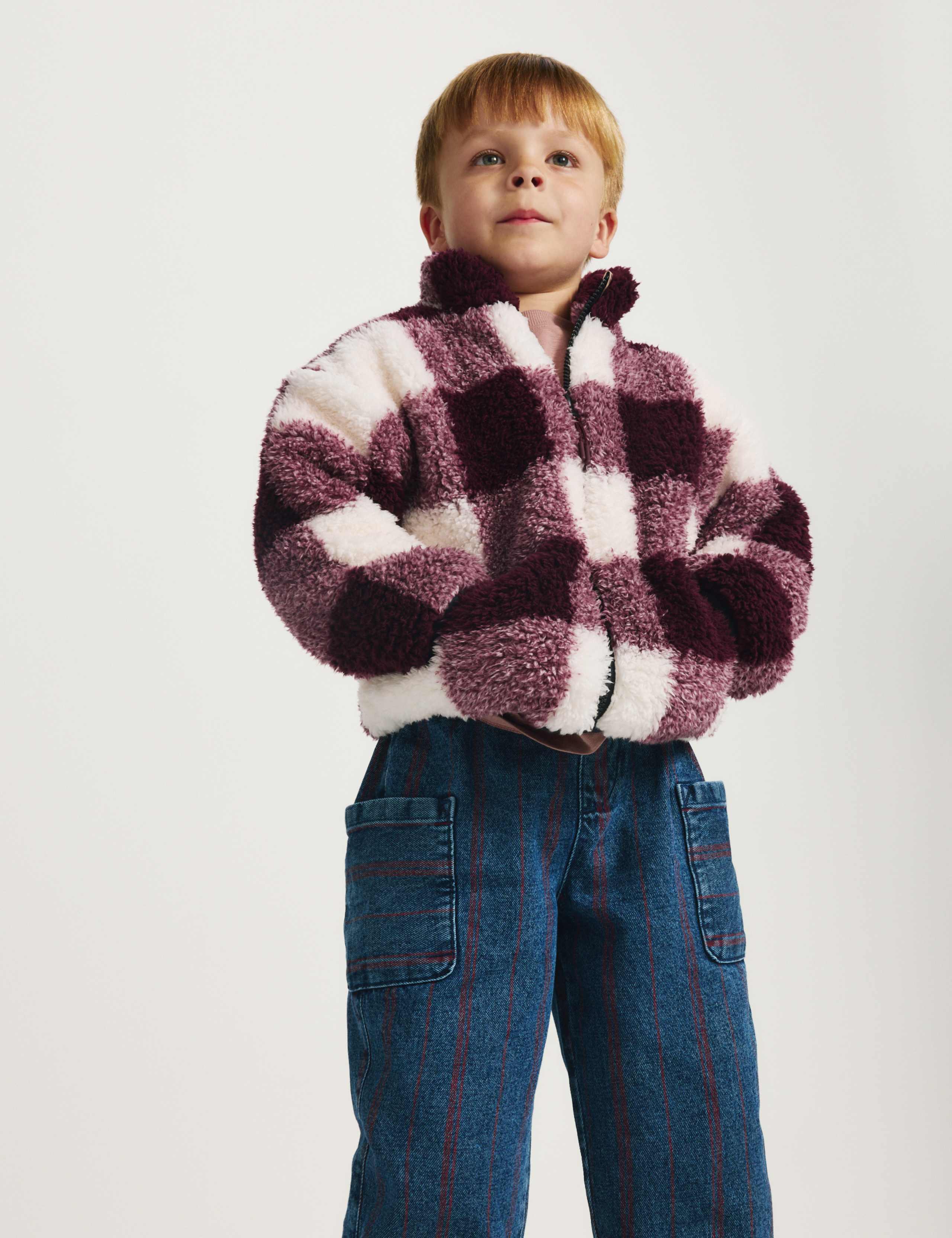 Borg Checked Jacket (2-8 Yrs)