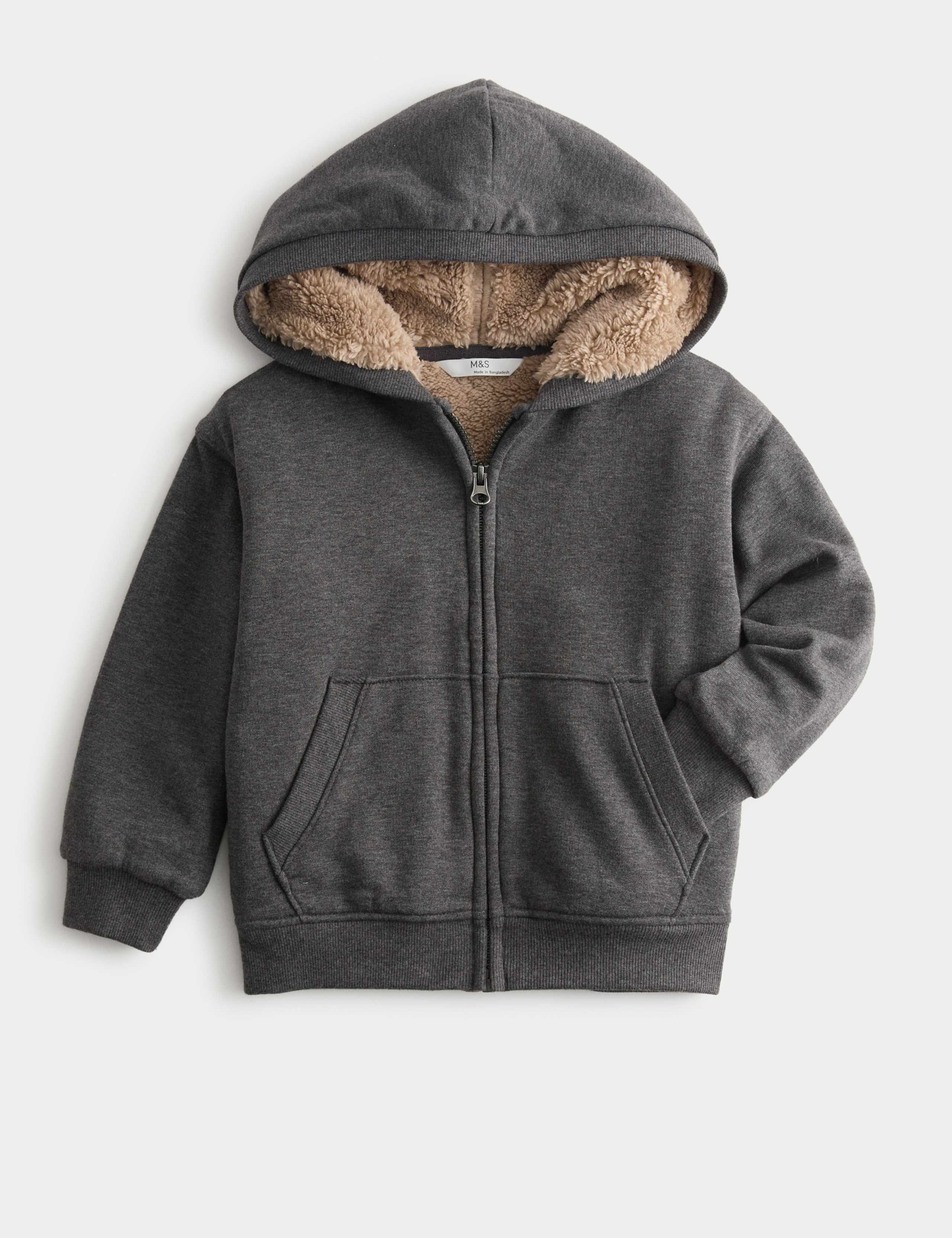 Borg Lined Zip Though Hoodie (1-10 Yrs)