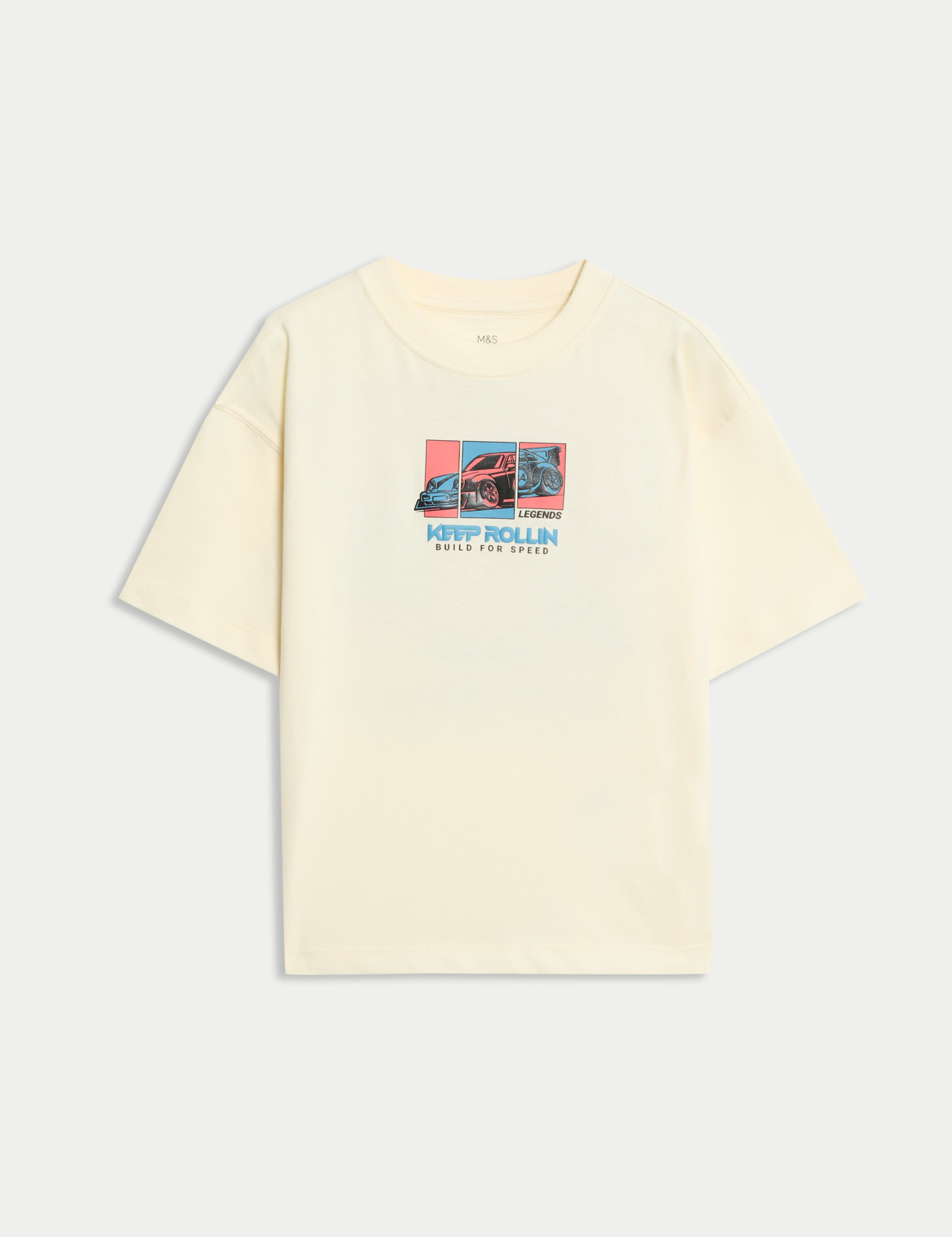 Pure Cotton Car Graphic T-Shirt (2-8 Yrs)