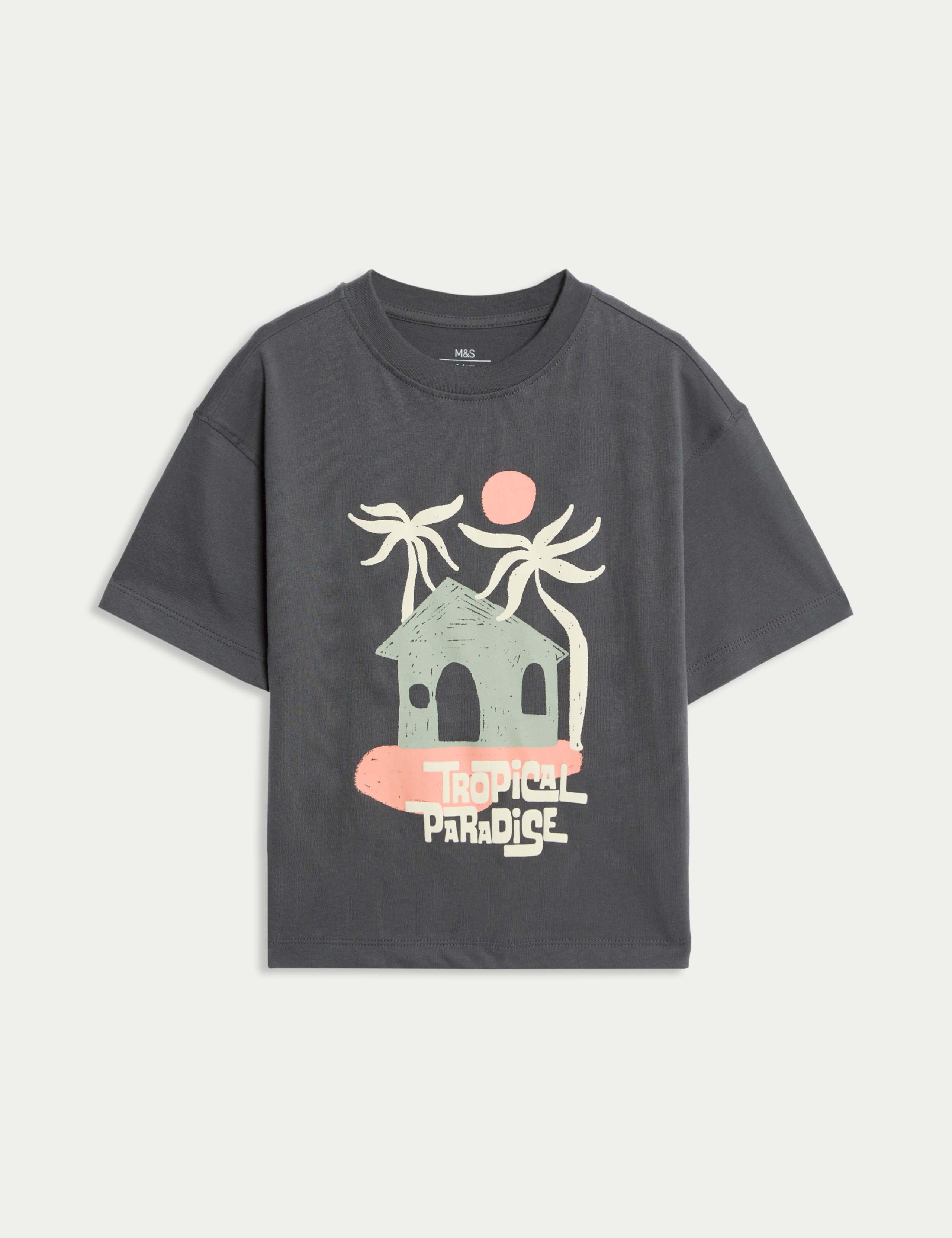 Pure Cotton Palm Graphic T-Shirt (2-8 Yrs)