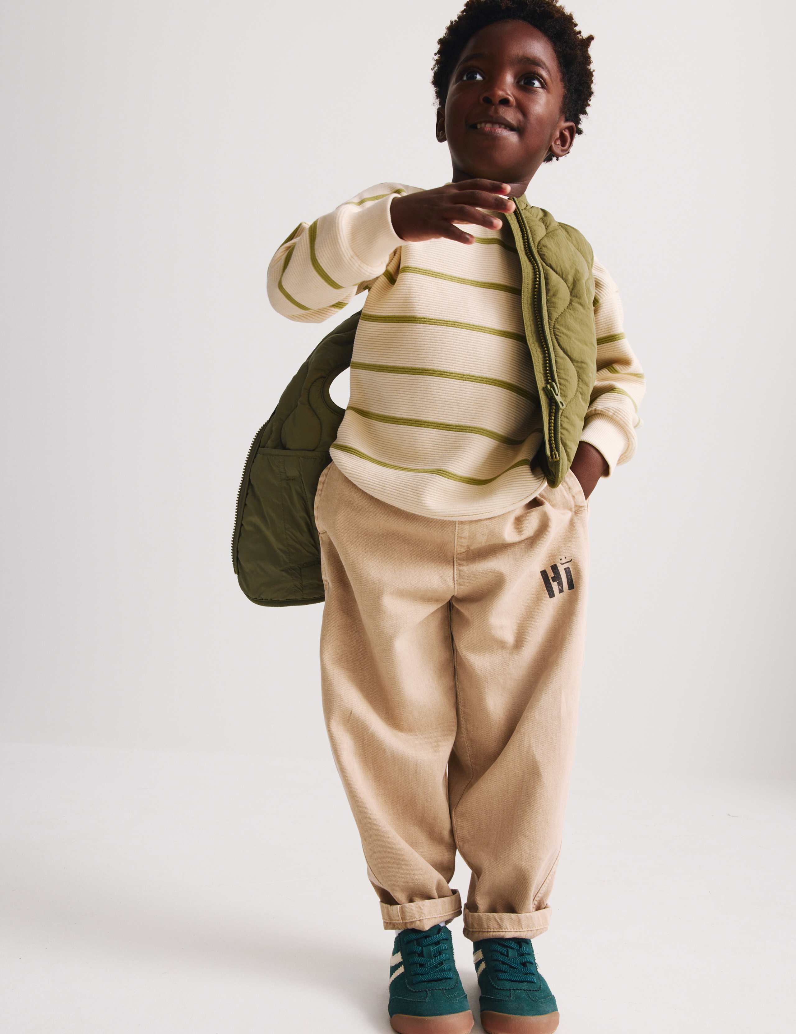 Pure Cotton Striped Textured Top (1-8 Yrs)