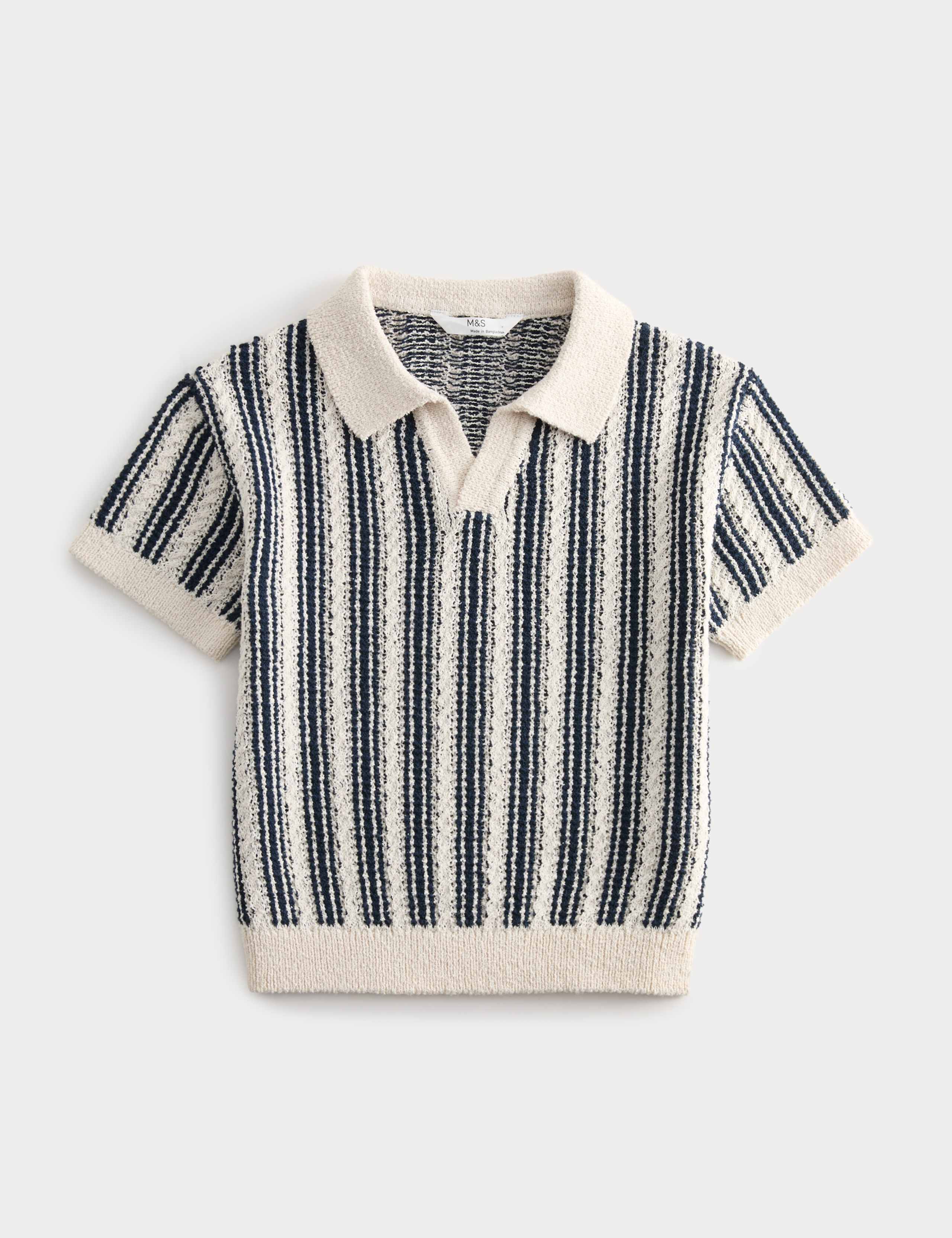 Cotton Rich Striped Knitted Shirt (2-10 Yrs)