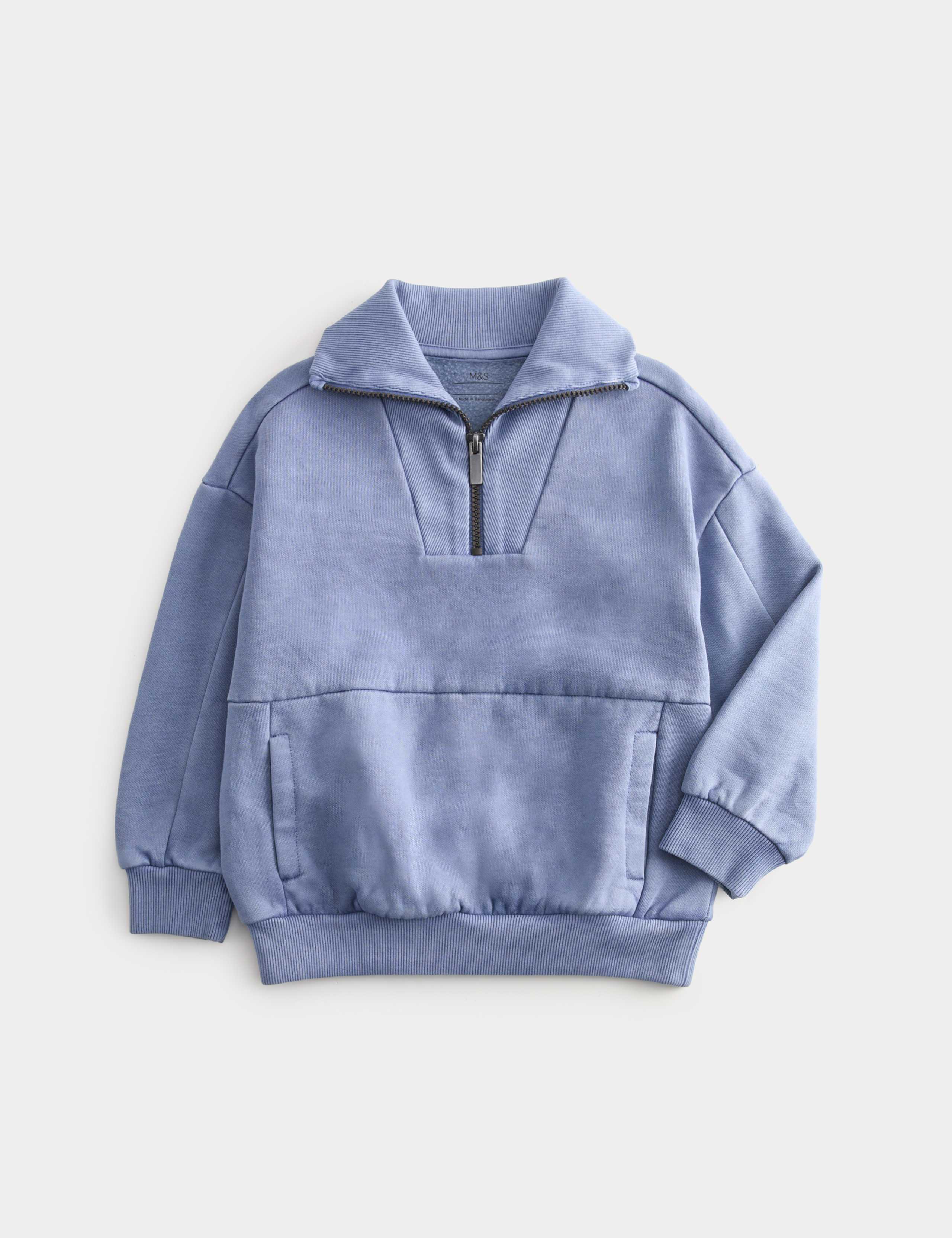 Cotton Rich Half Zip Sweatshirt (2-8 Yrs)