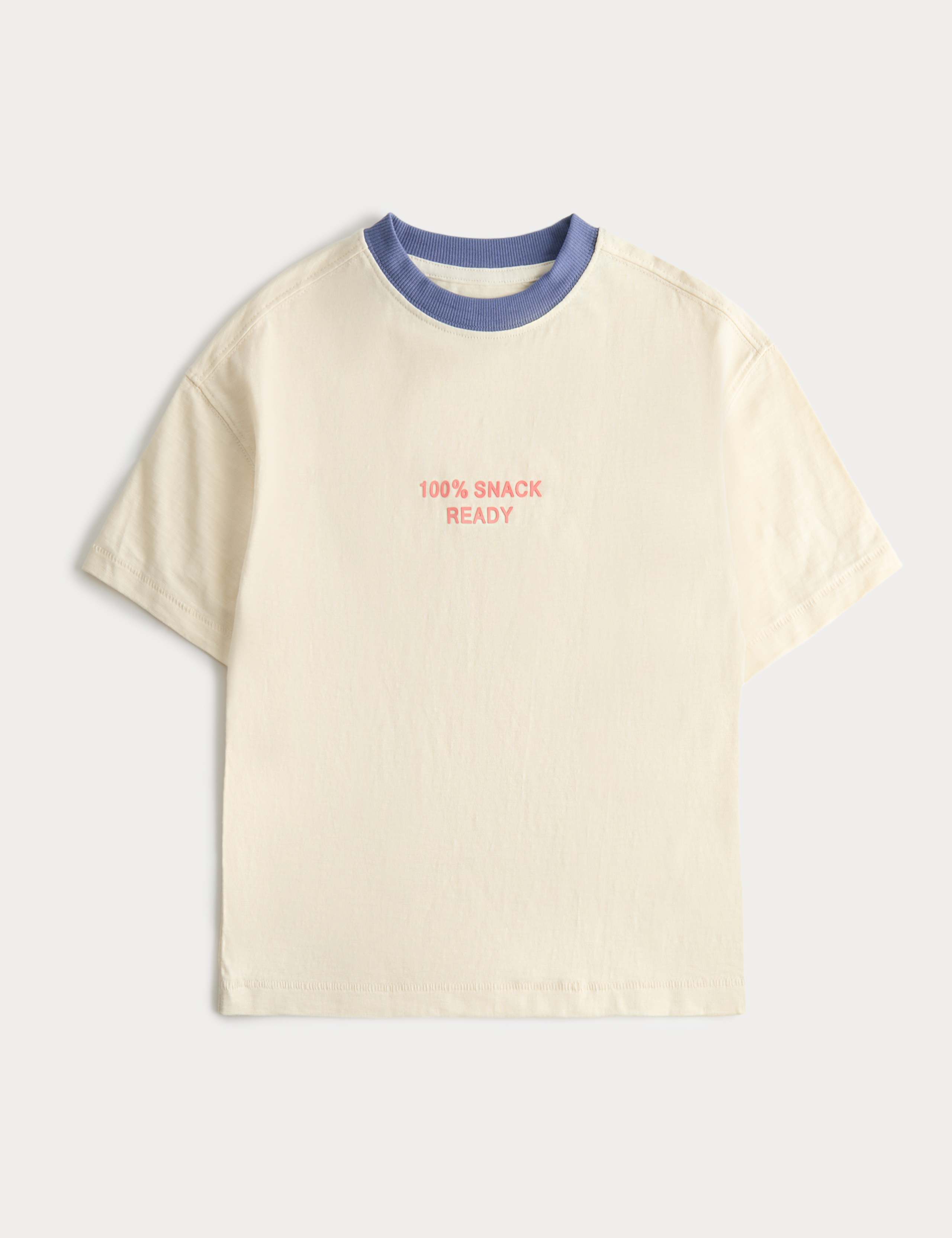 Pure Cotton Snack Ready Slogan T-Shirt (2-8 Yrs)
