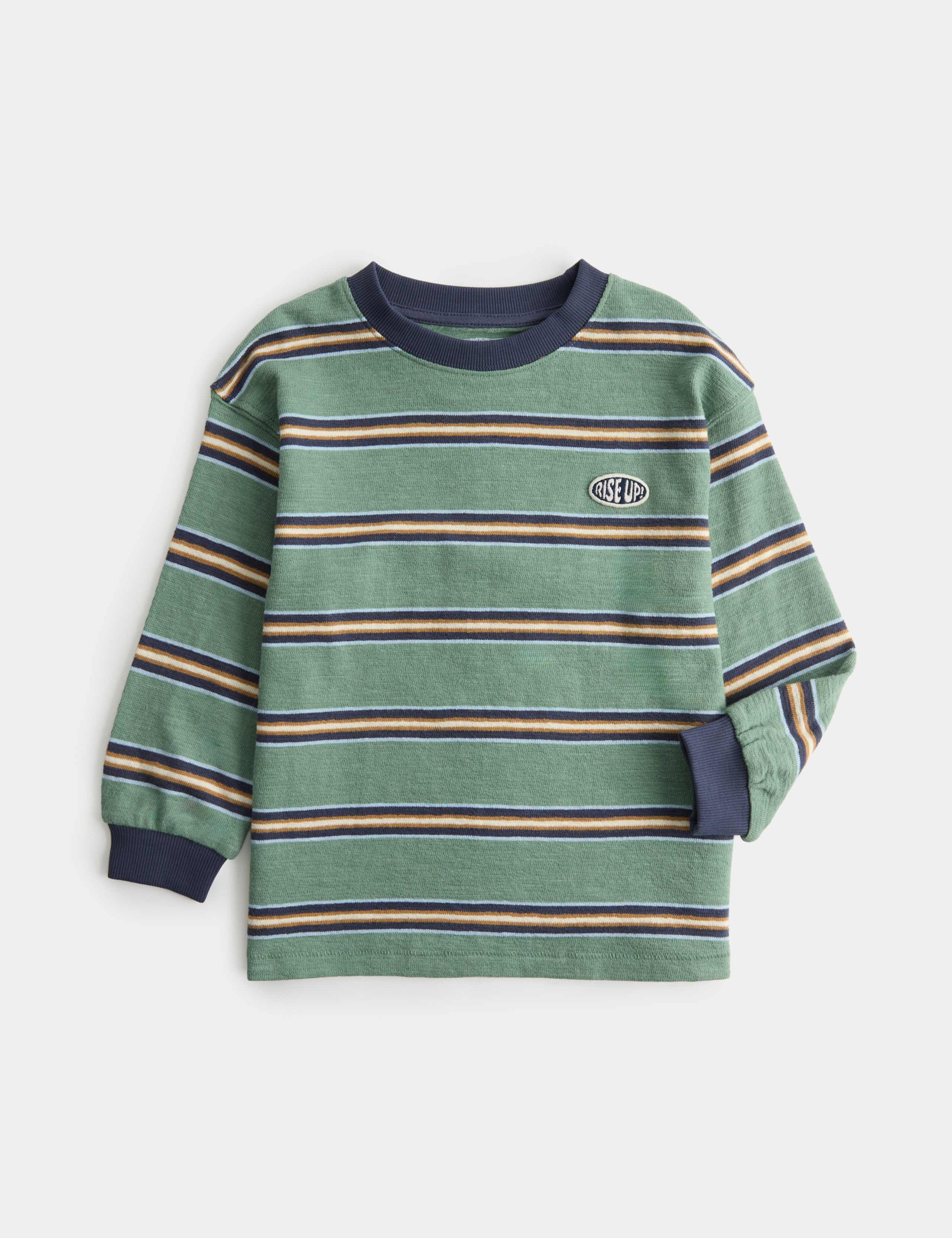 Pure Cotton Textured Striped Top (2-8 Yrs)