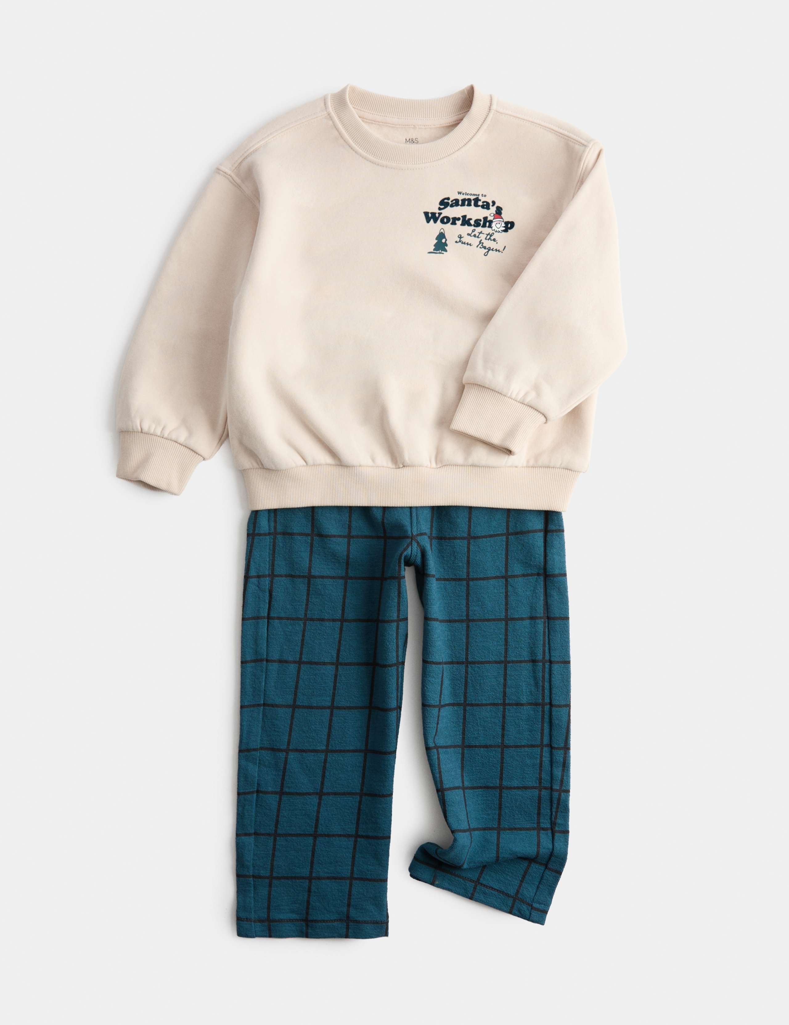 2 Piece Cotton Rich Santa's Workshop Outfit (2-8 Yrs)