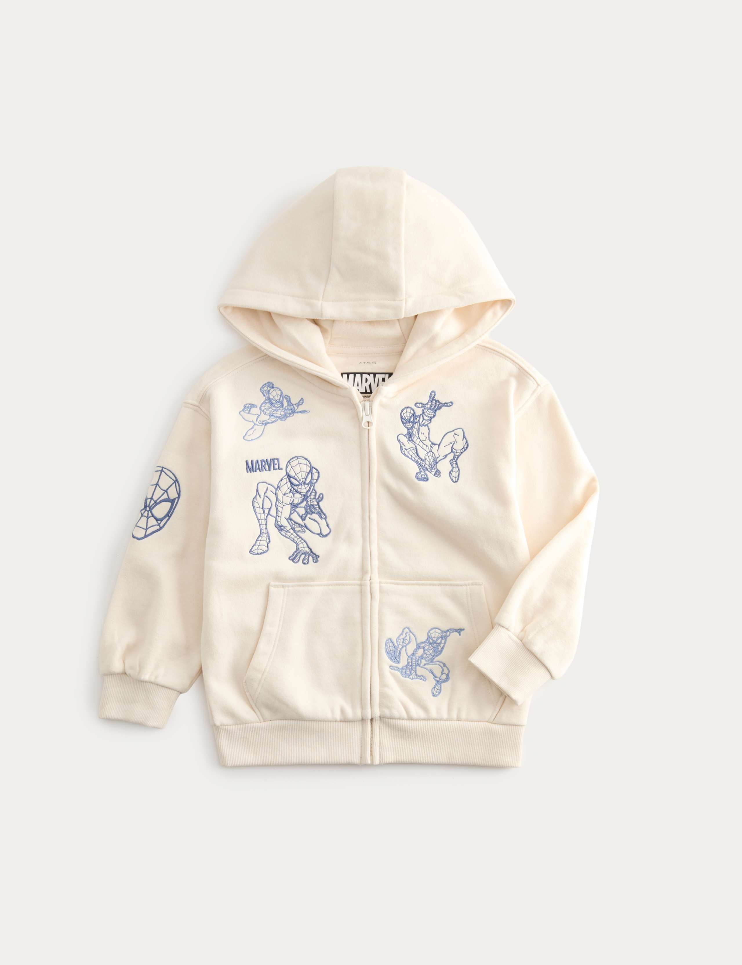 Cotton Rich Embroidered Spider-Man™ Zip Through Hoodie (2-8 Yrs)