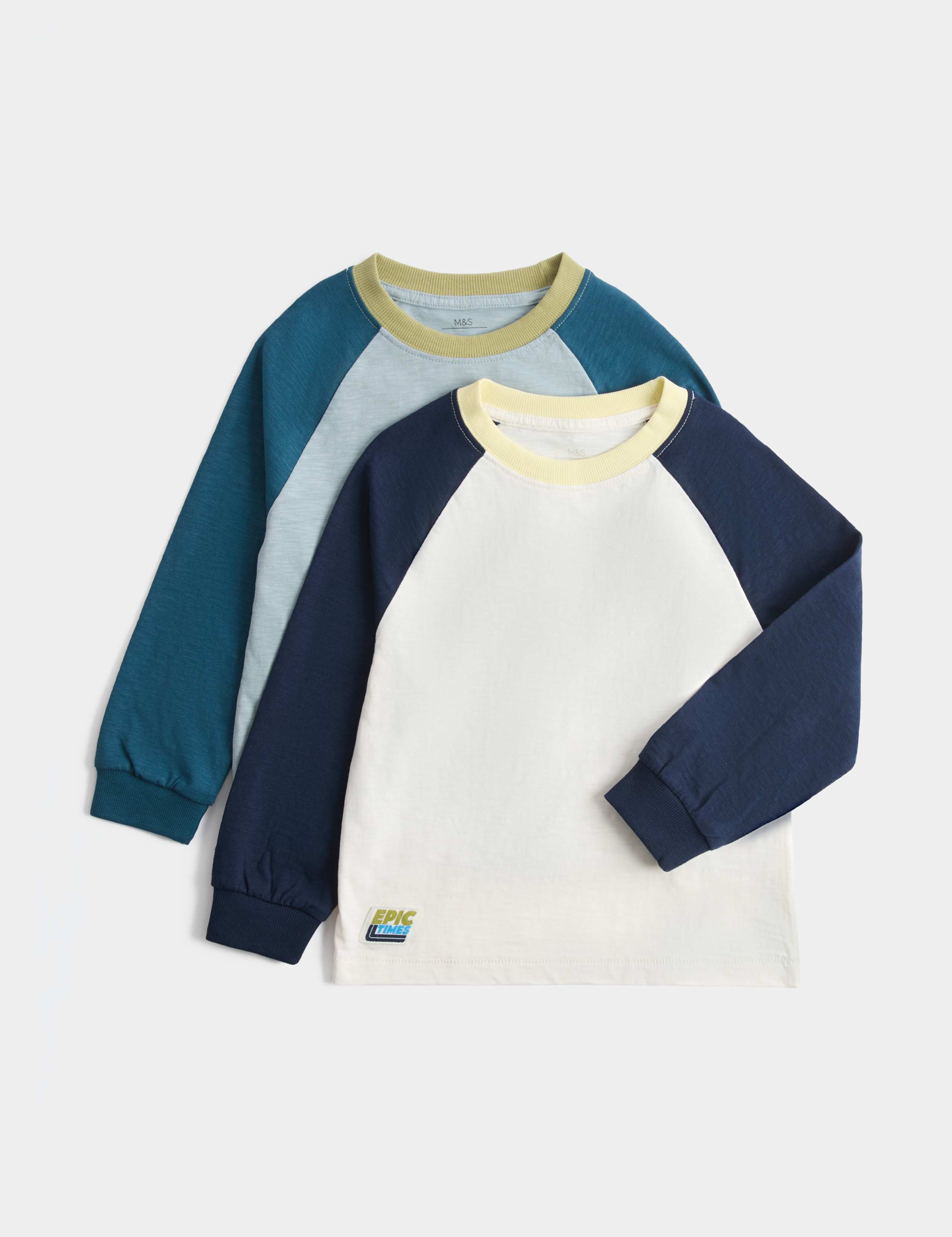 2 Pack Pure Cotton Raglan Tops (2-8 Yrs)