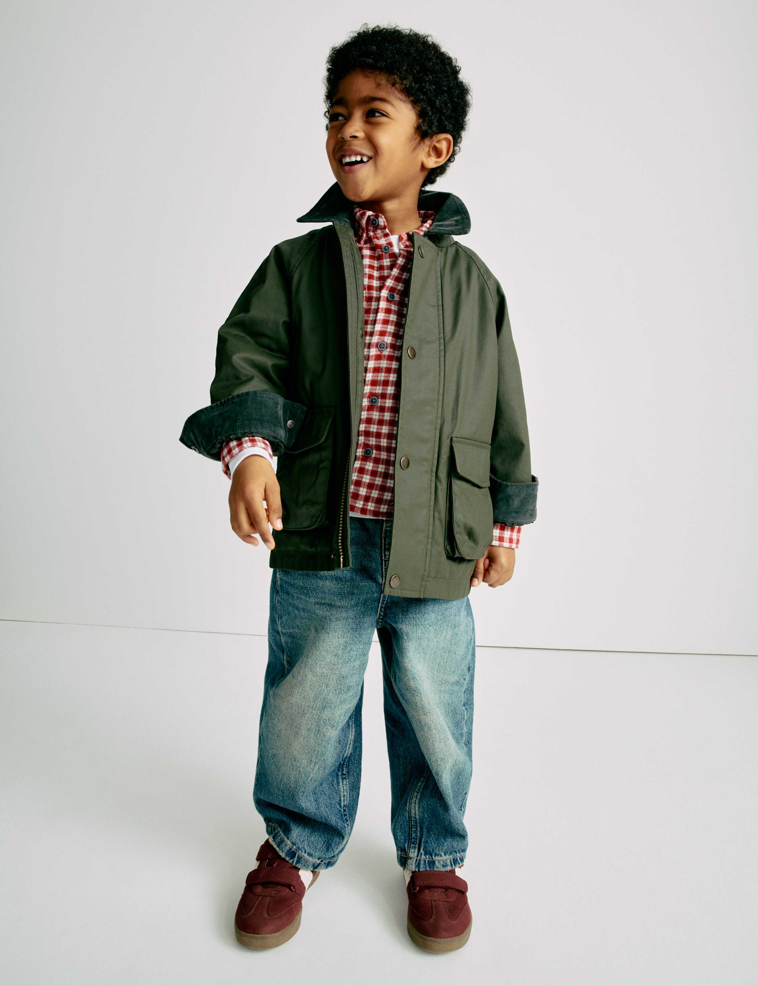 Waxed Jacket With Corduroy Collar (2-8 Yrs)