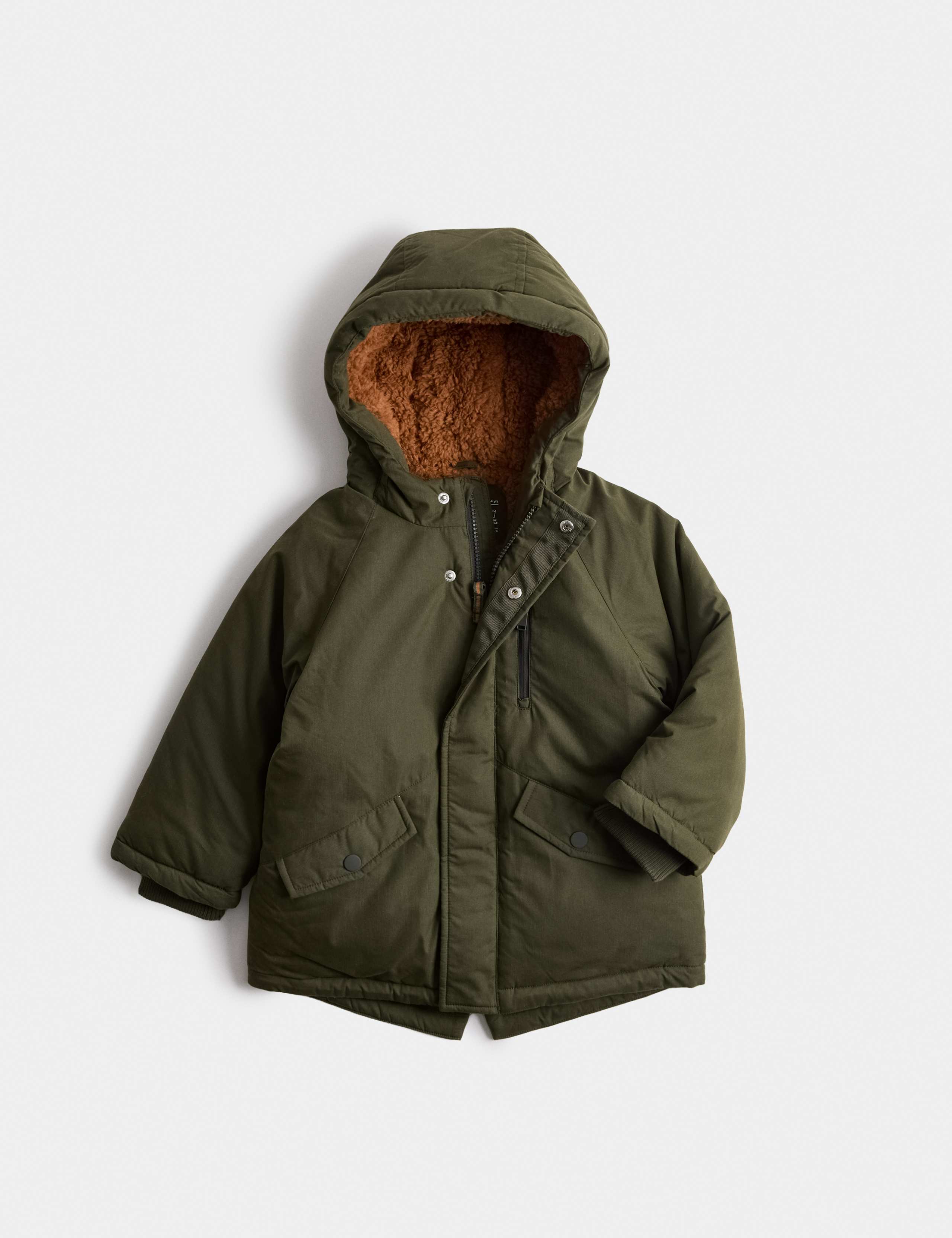Cotton Rich Borg Lined Parka Coat (2-8 Yrs)