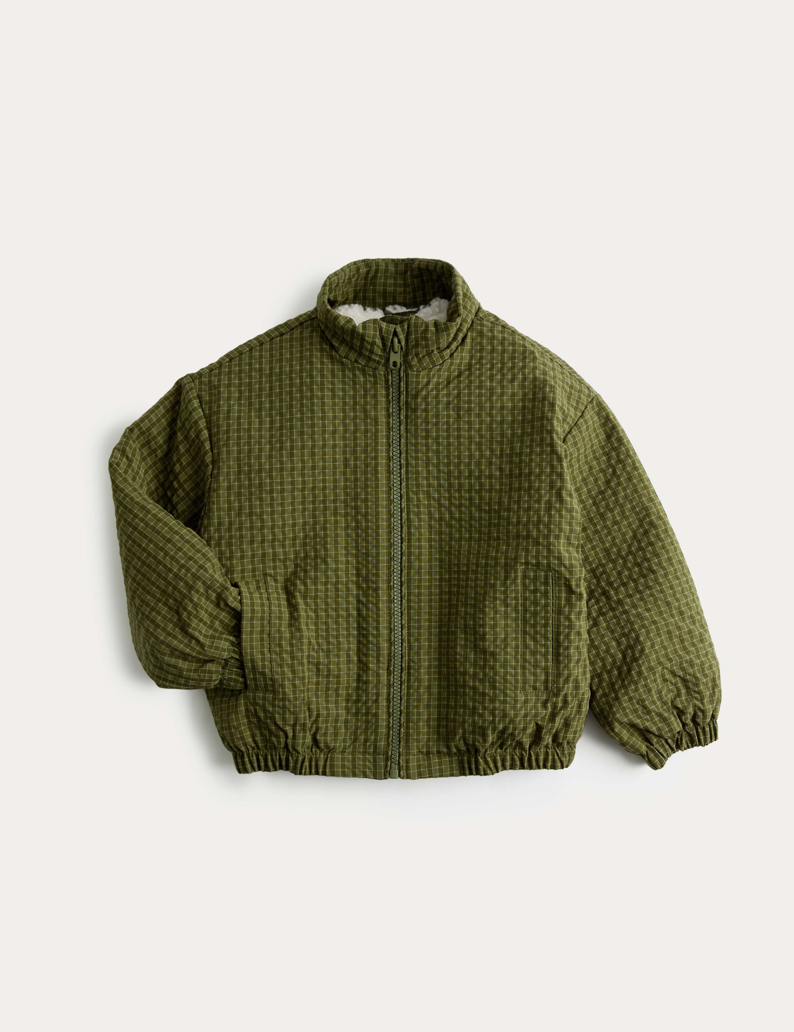 Checked Borg Lined Bomber Jacket (2-8 Yrs)