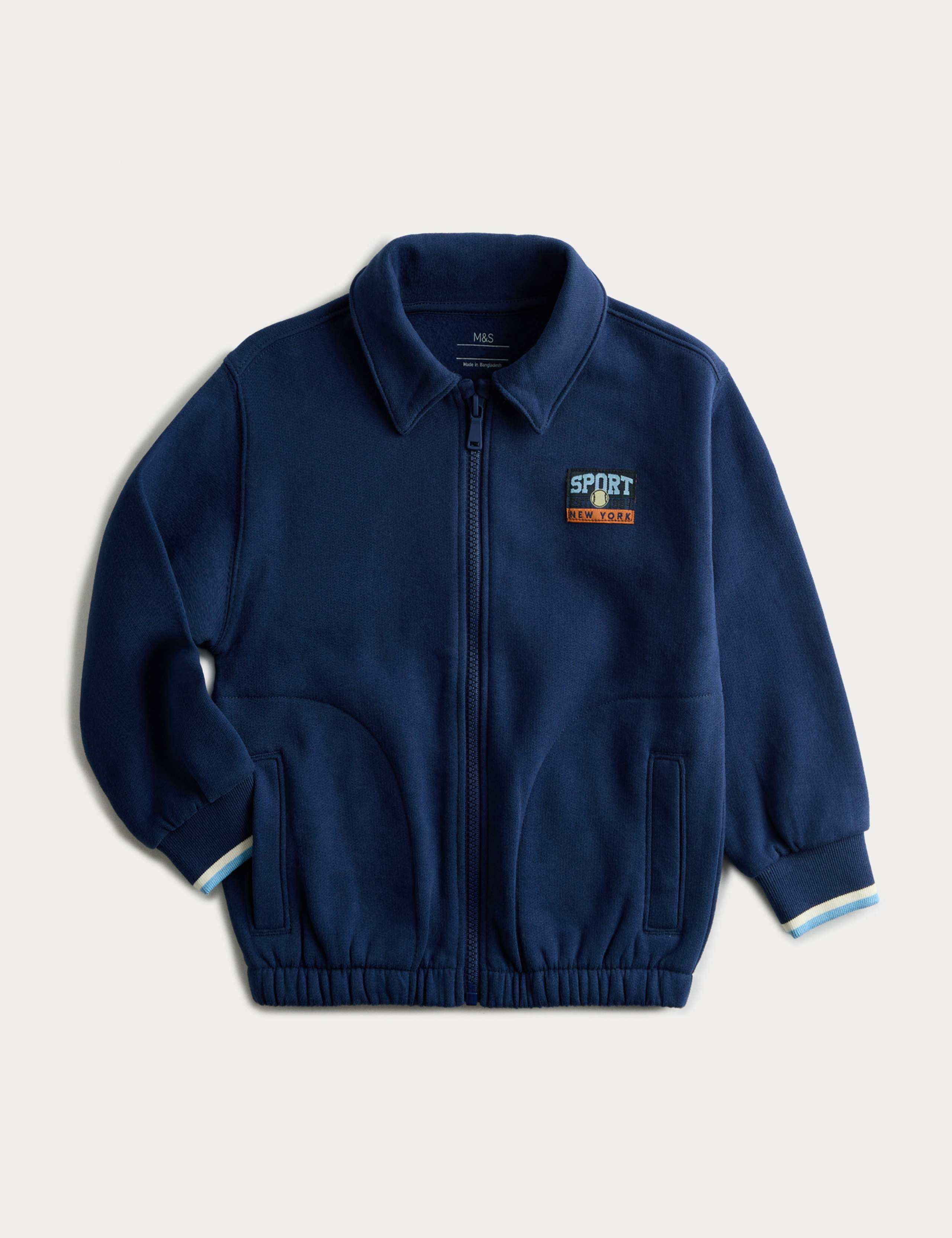 Cotton Rich Harrington Zip Sweatshirt (2-8 Yrs)