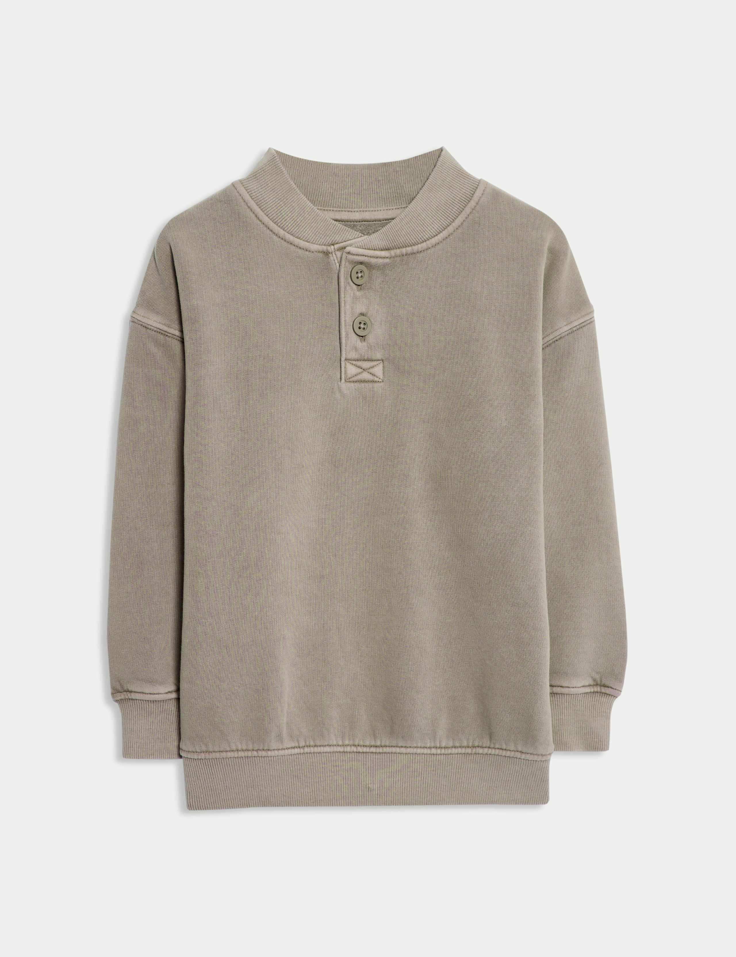 Cotton Rich Button Sweatshirt (2-8 Yrs)