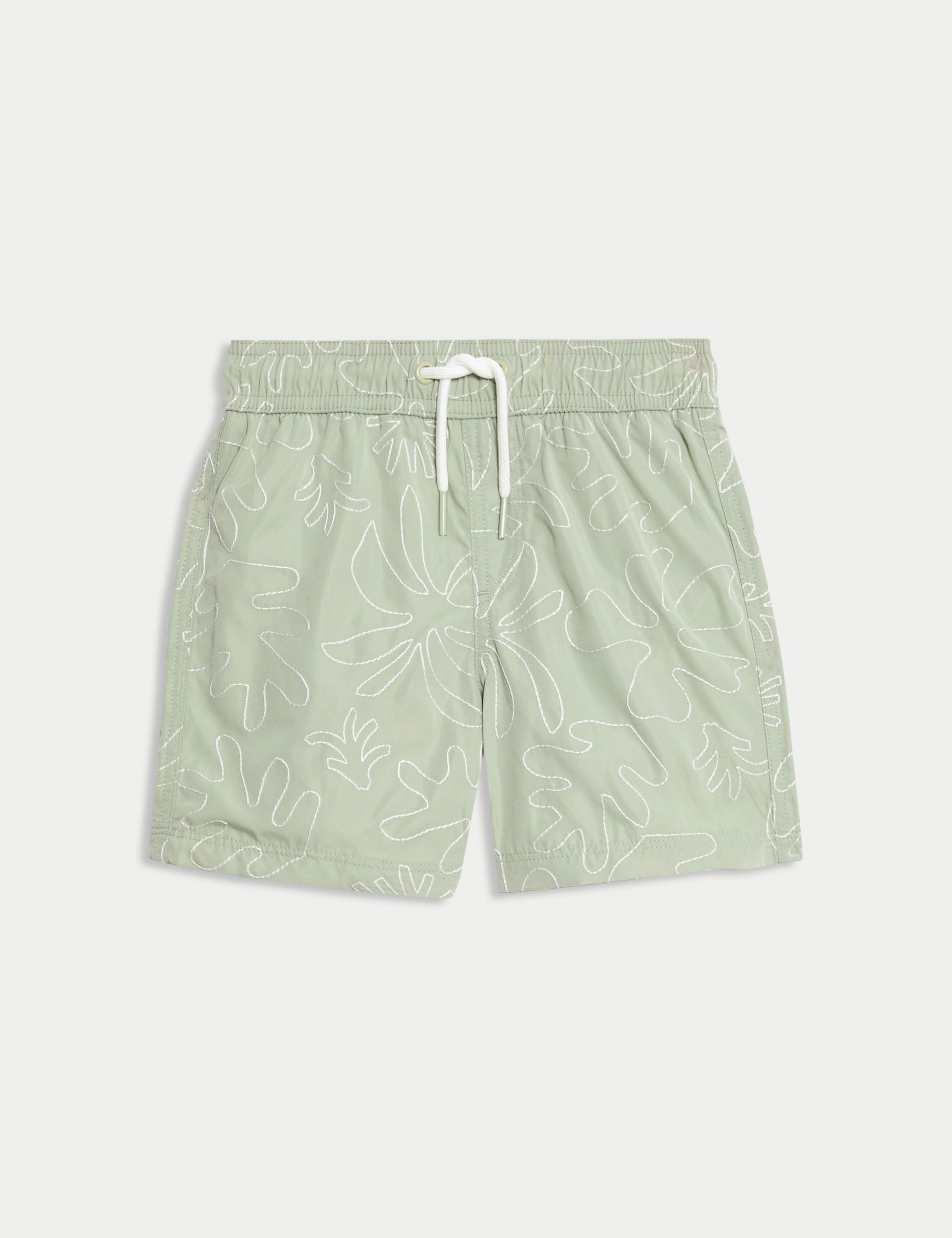 Embroidered Leaf Swim Shorts (2-8 Yrs)