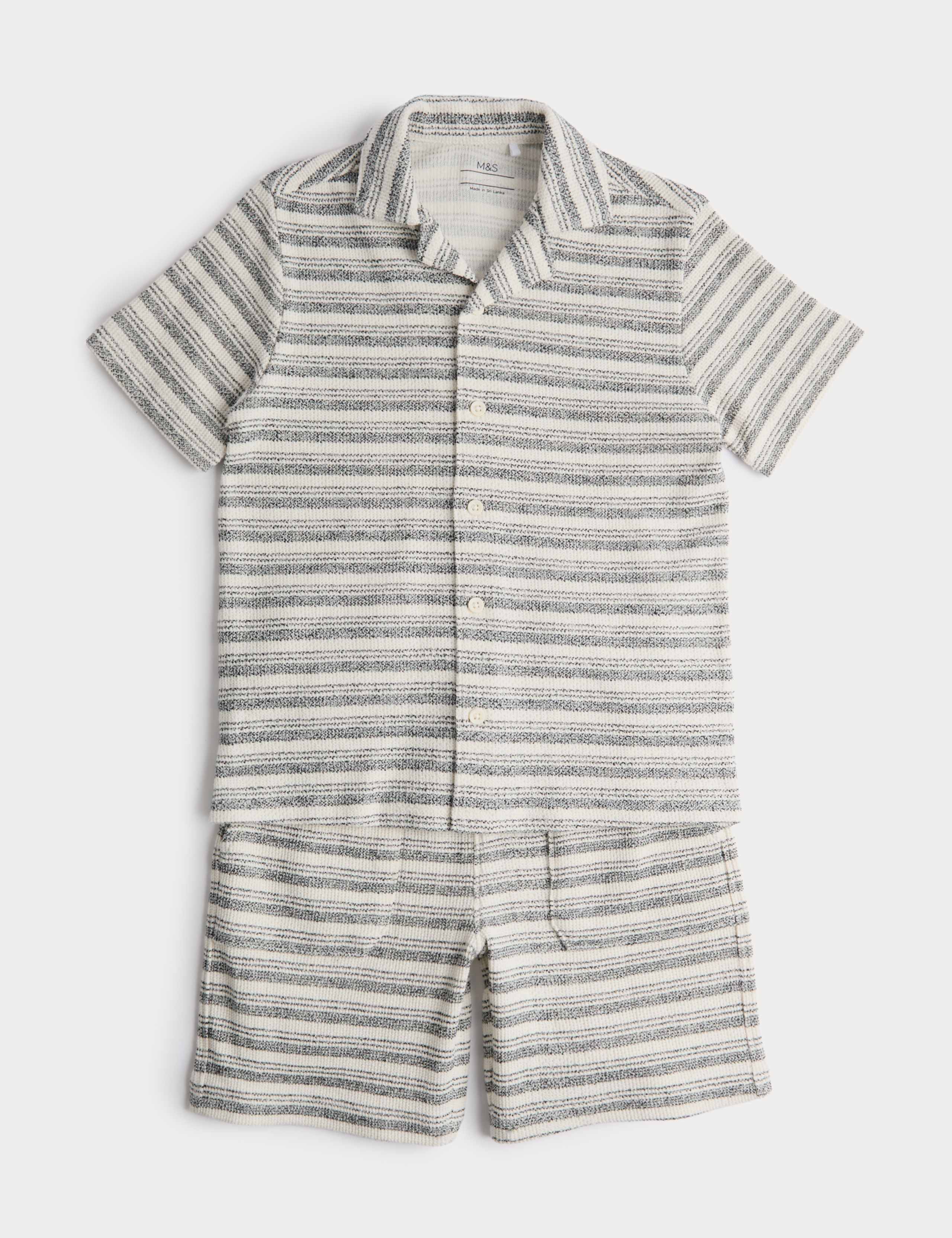 2 Piece Cotton Rich Textured Striped Outfit (2-10 Years)
