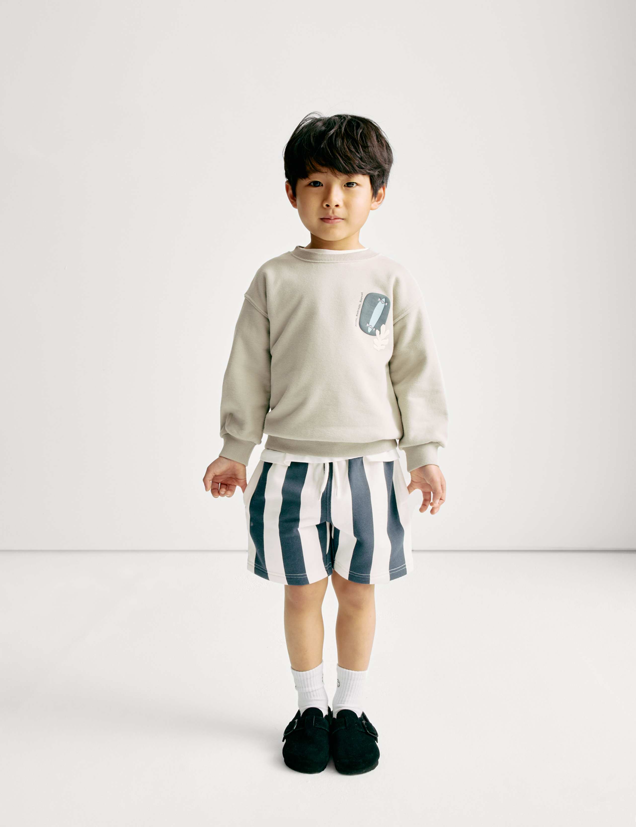 2pc Cotton Rich Sweatshirt and Shorts Set (1-8 Yrs)