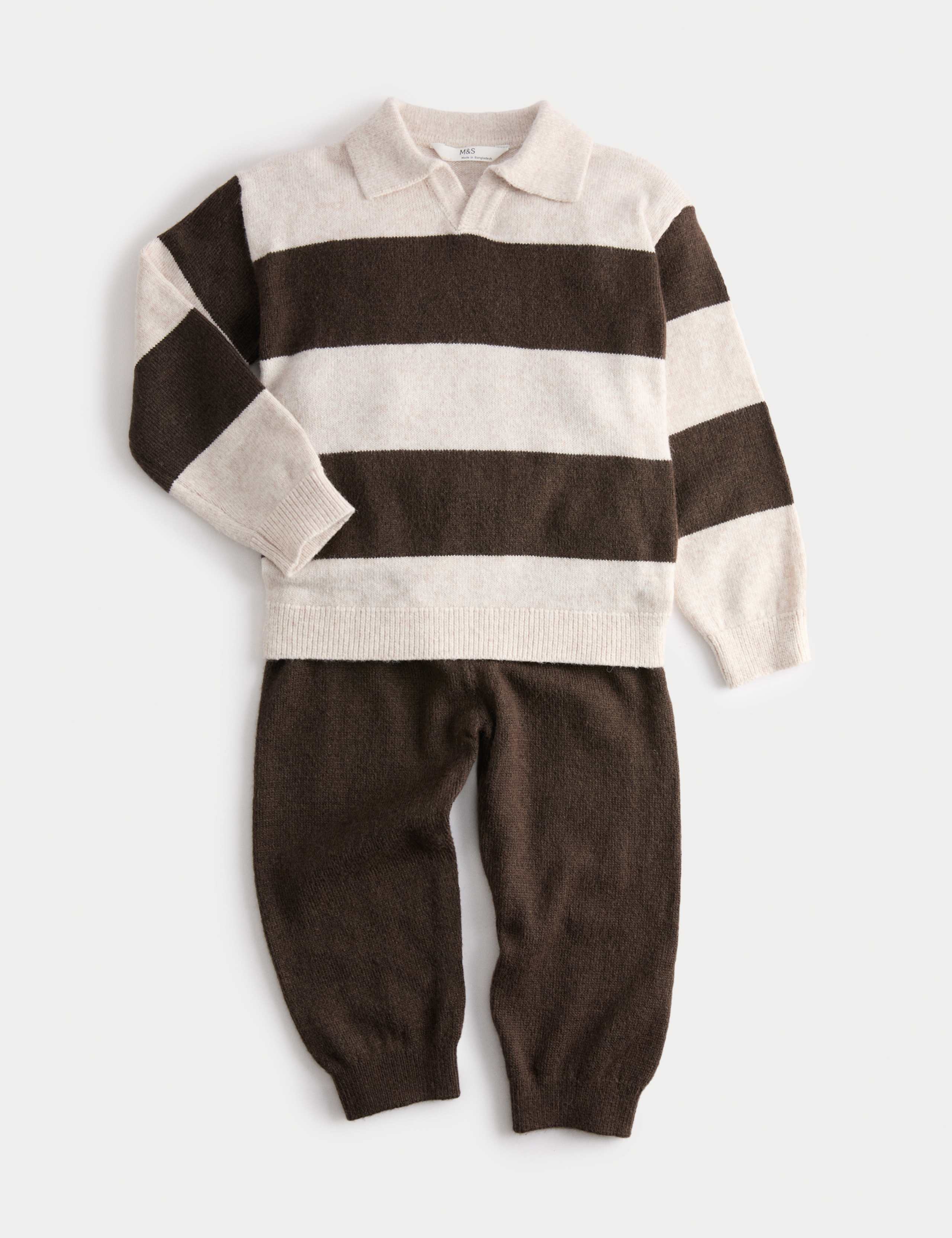 2pc Striped Polo Shirt & Joggers Outfit (12 Mths-8 Yrs)