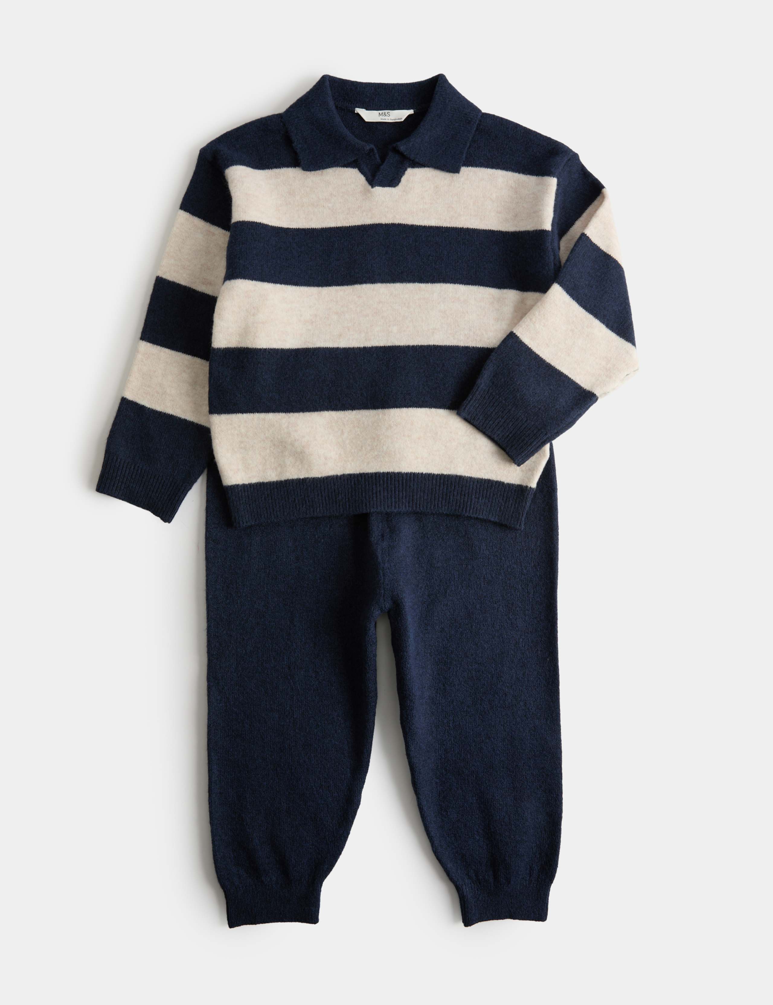 2 Piece Striped Knitted Top & Joggers Set (2-8 Yrs)