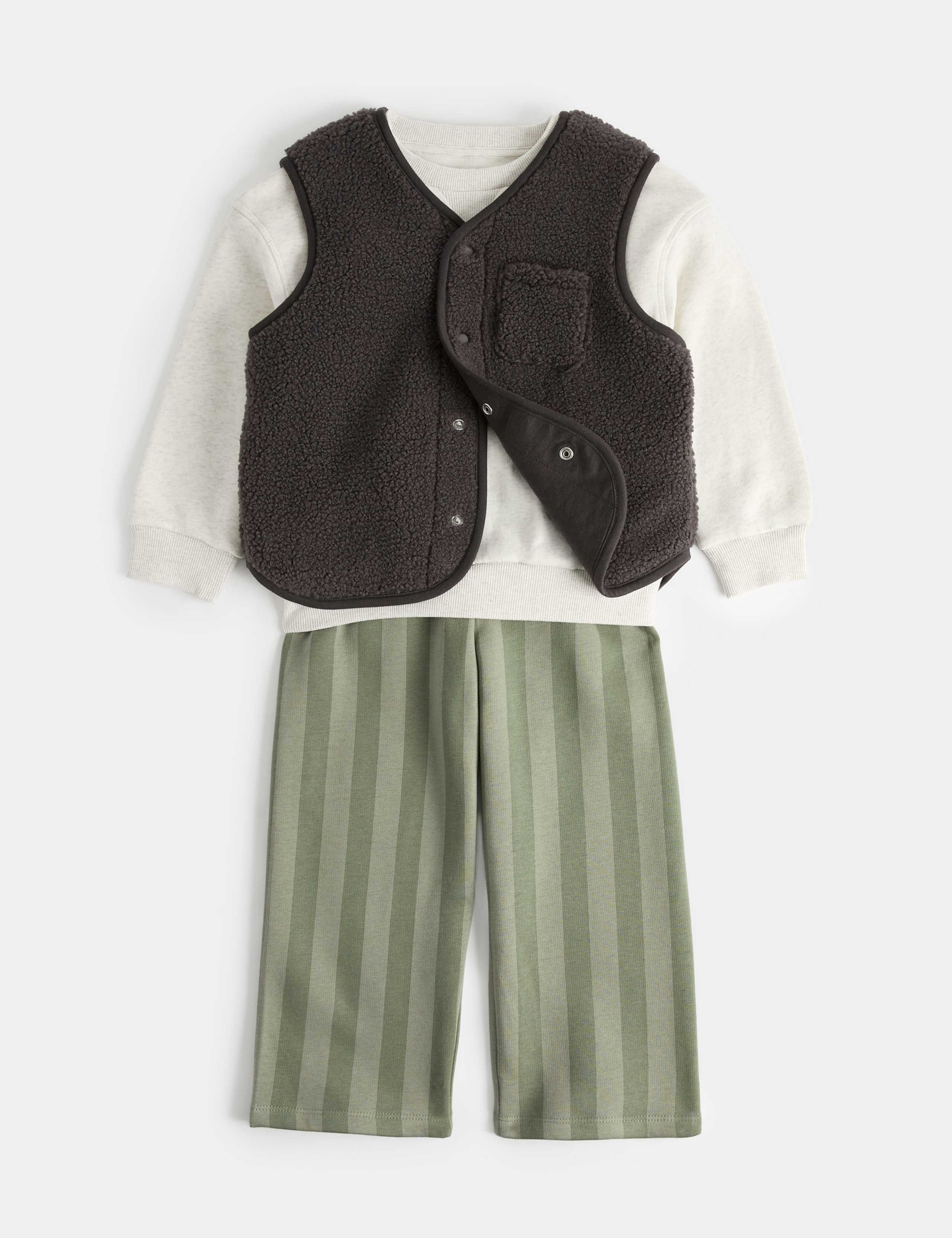 3 Piece Borg Vest Outfit (2-8 Yrs)