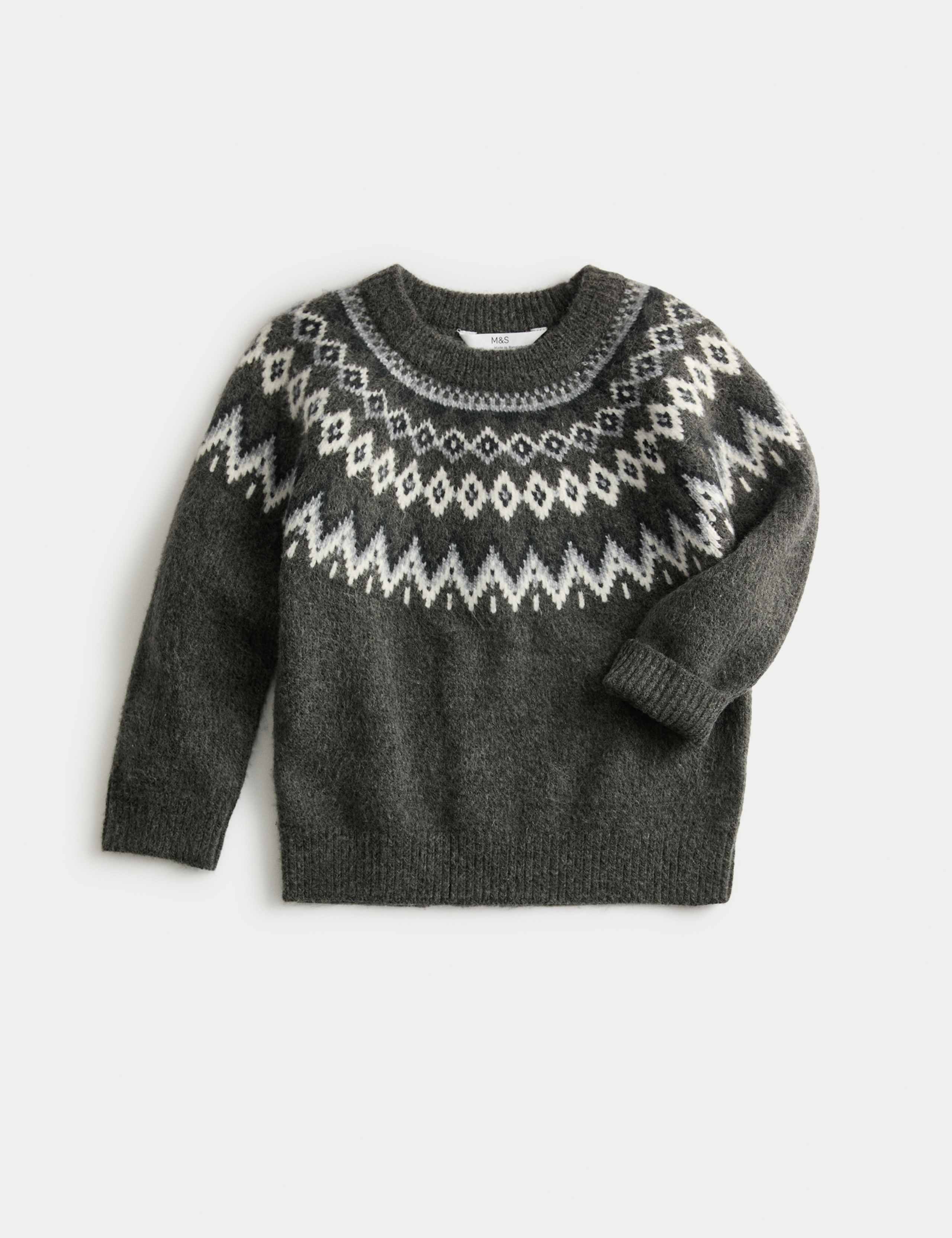 Fair Isle Crew Neck Knitted Jumper (1-10 Yrs)