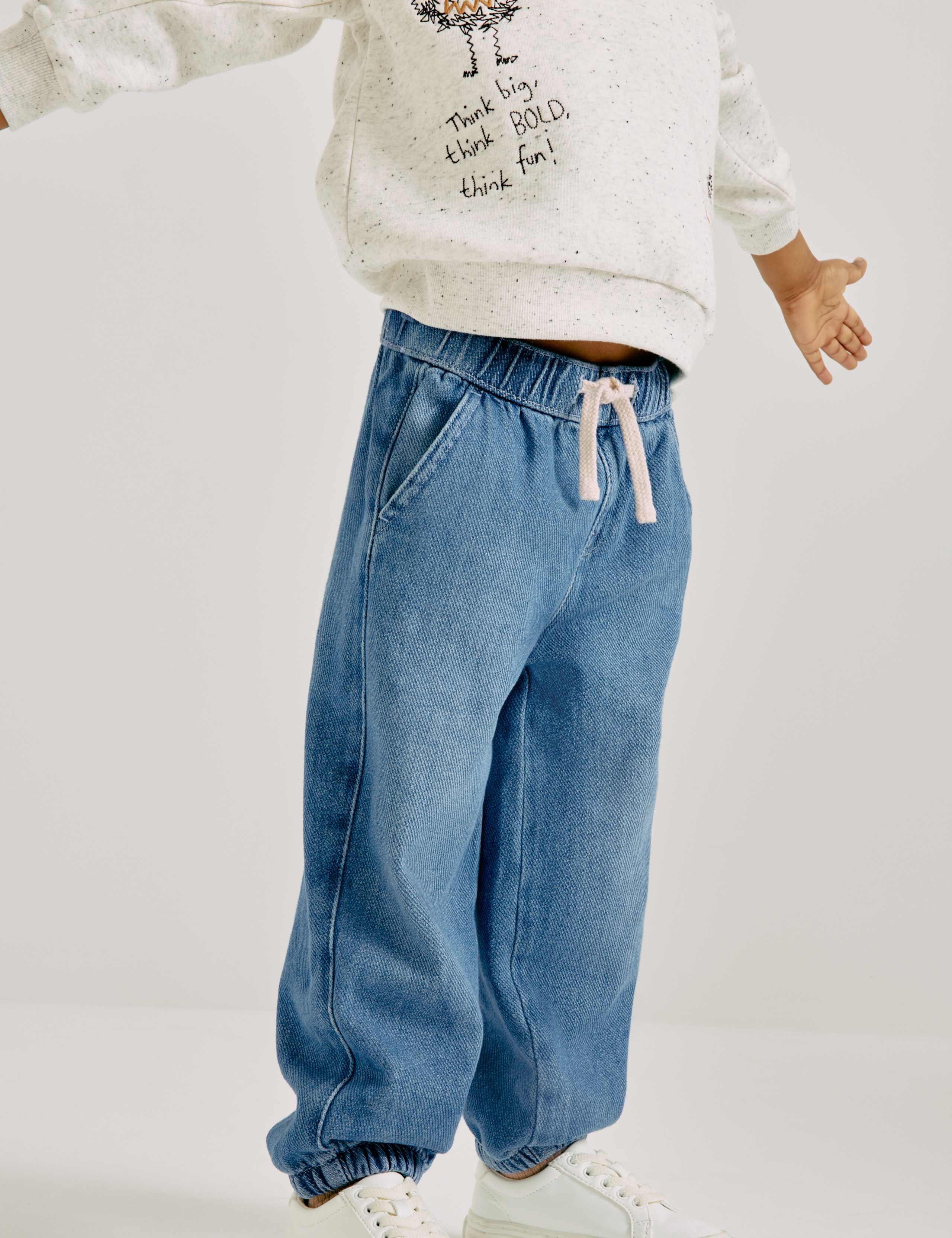 Relaxed Denim Cargo Jeans (2-8 Yrs)