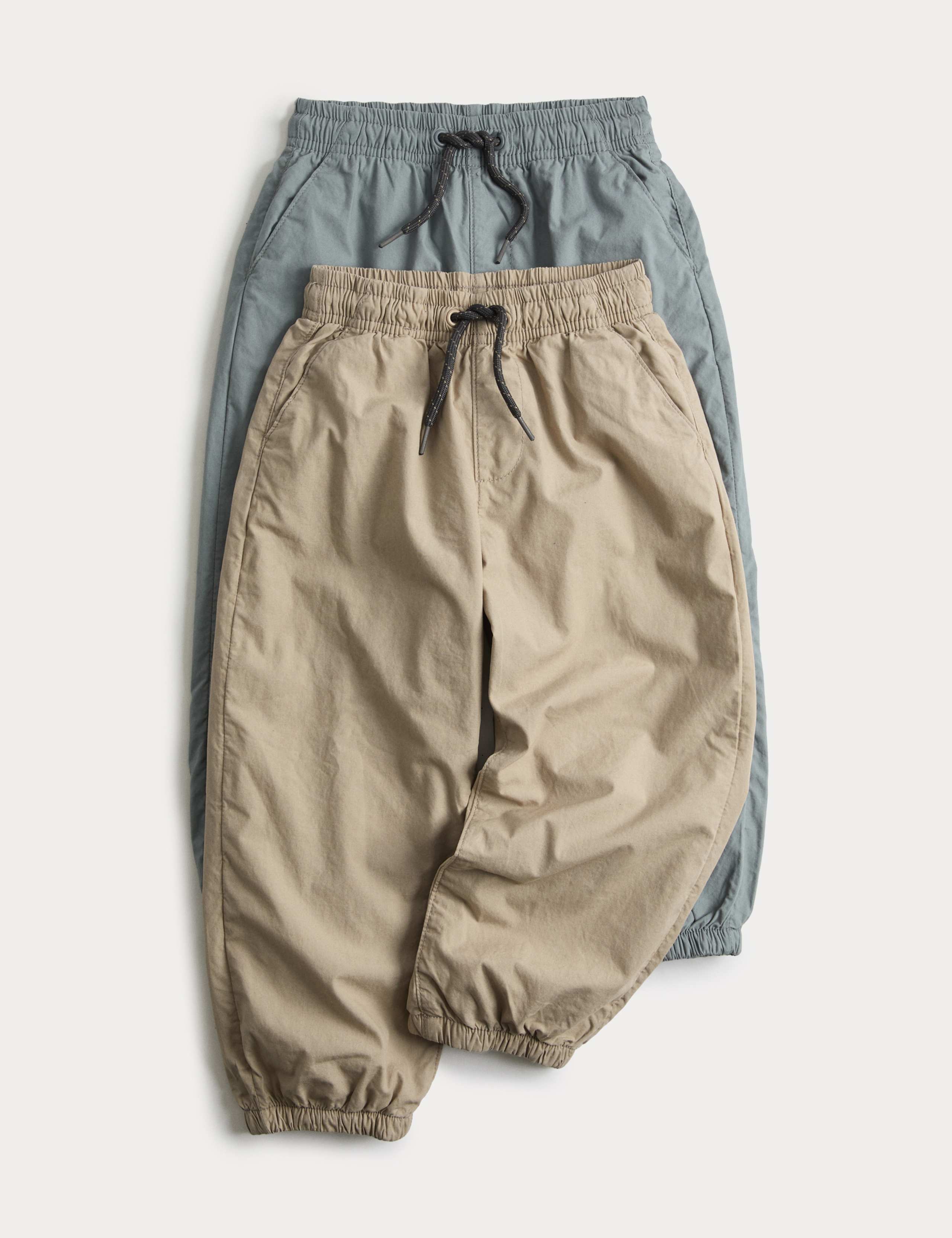 2 Pack Cotton Rich Pull On Trousers (2-8 Yrs)