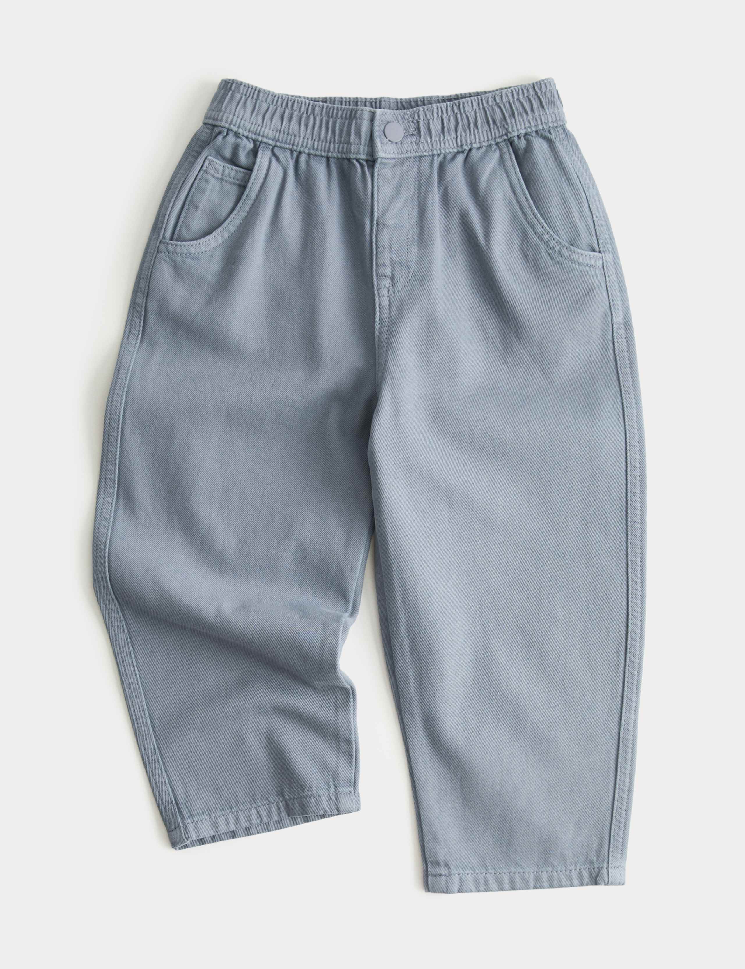 Pure Cotton Barrel Leg Jeans (2-8 Years)