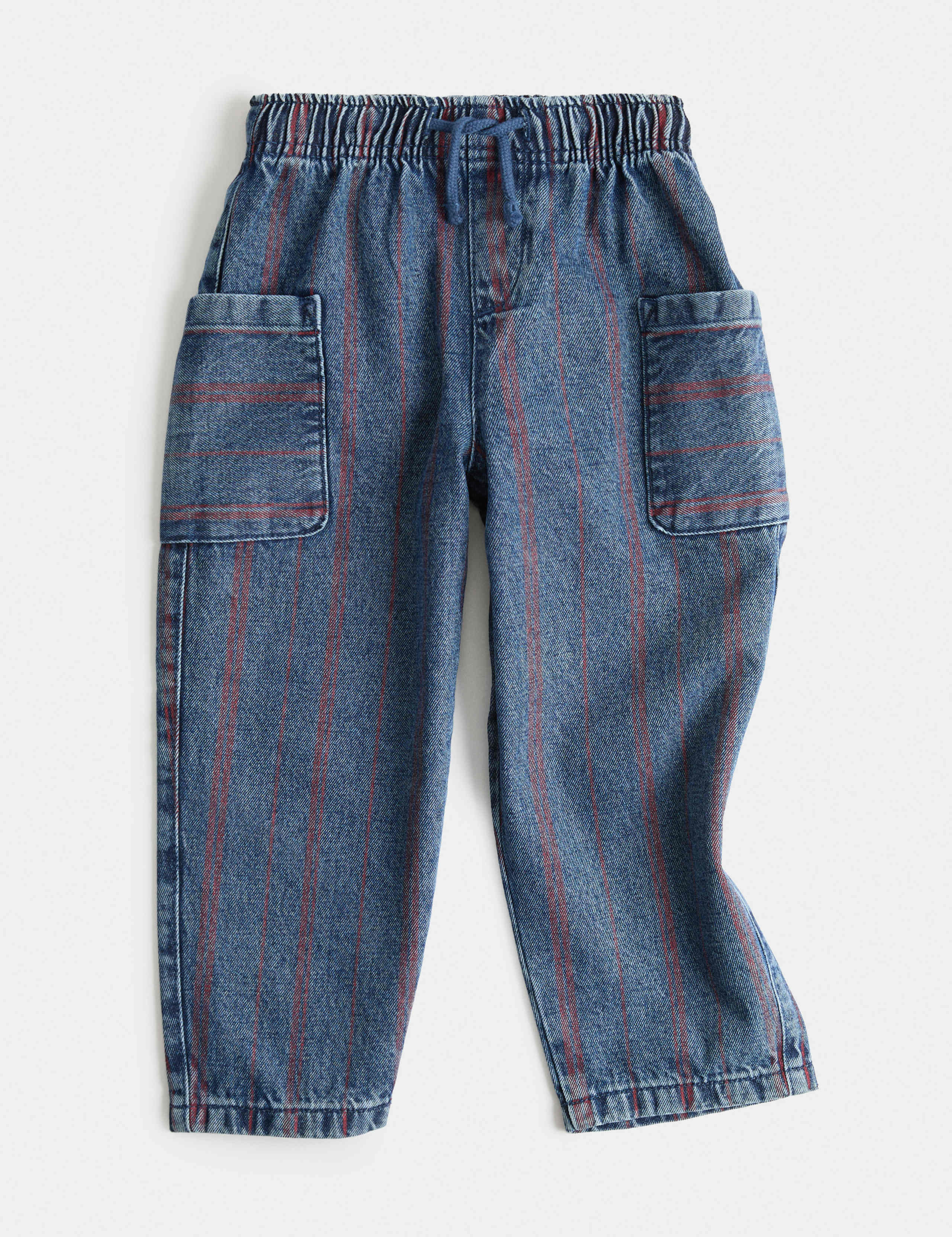 Relaxed Pure Cotton Denim Striped Jeans (2-8 Yrs)