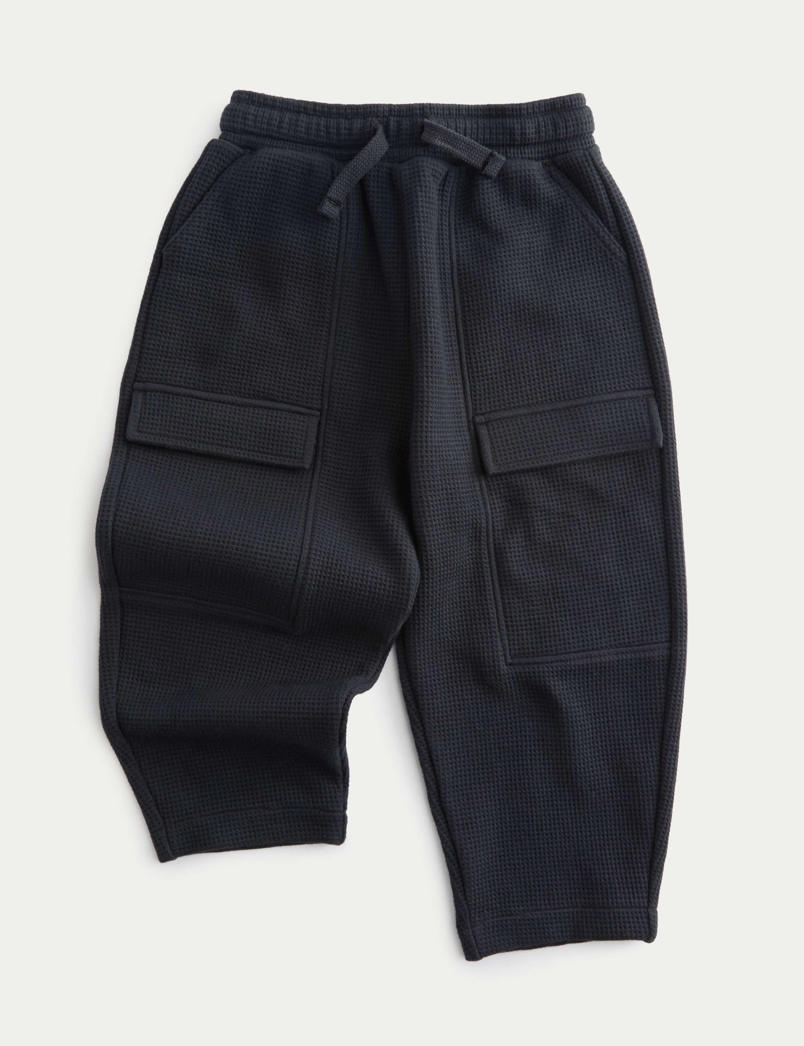 Pure Cotton Waffle Cargo Joggers