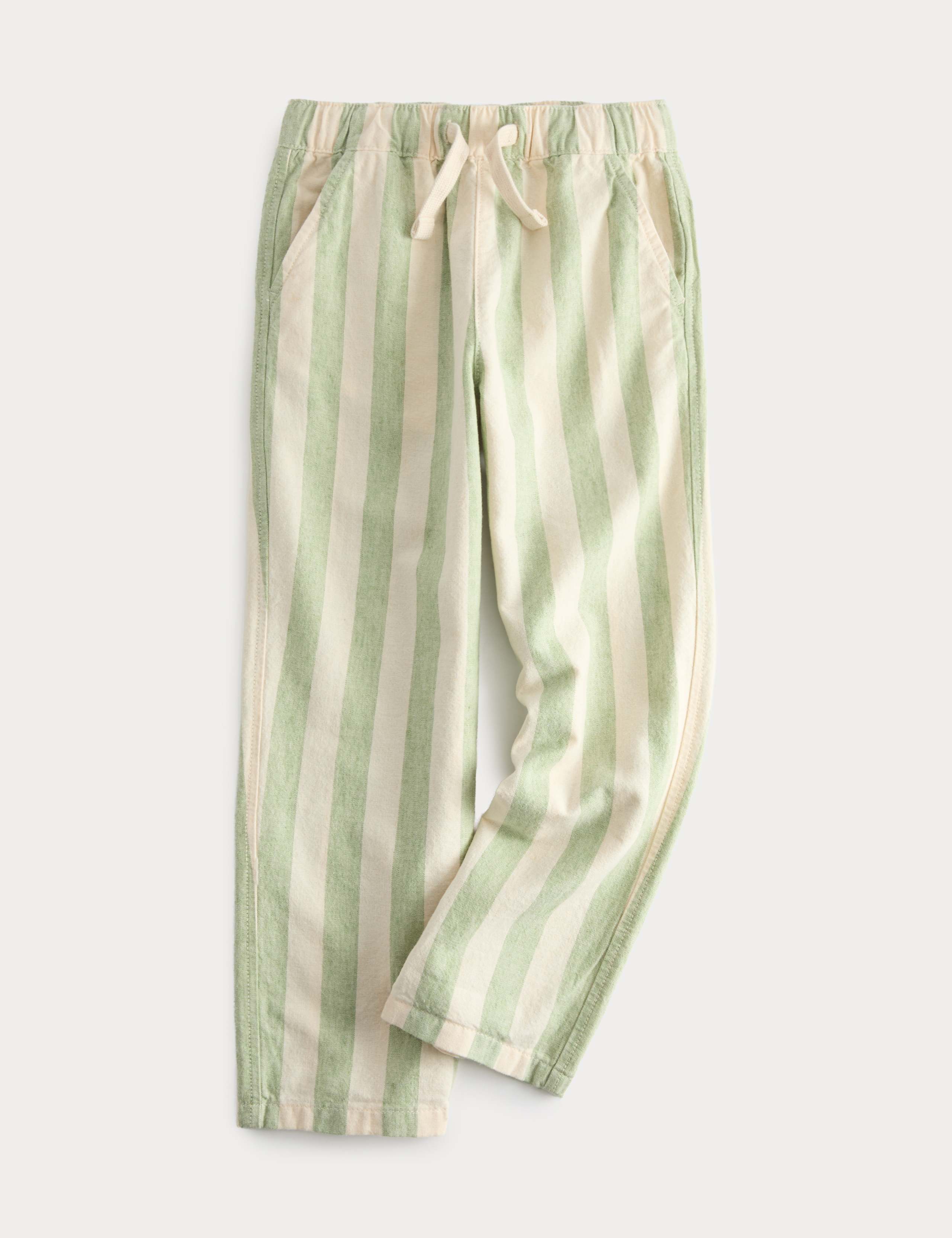 Cotton Rich Striped Trousers with Linen (2-8 Yrs)