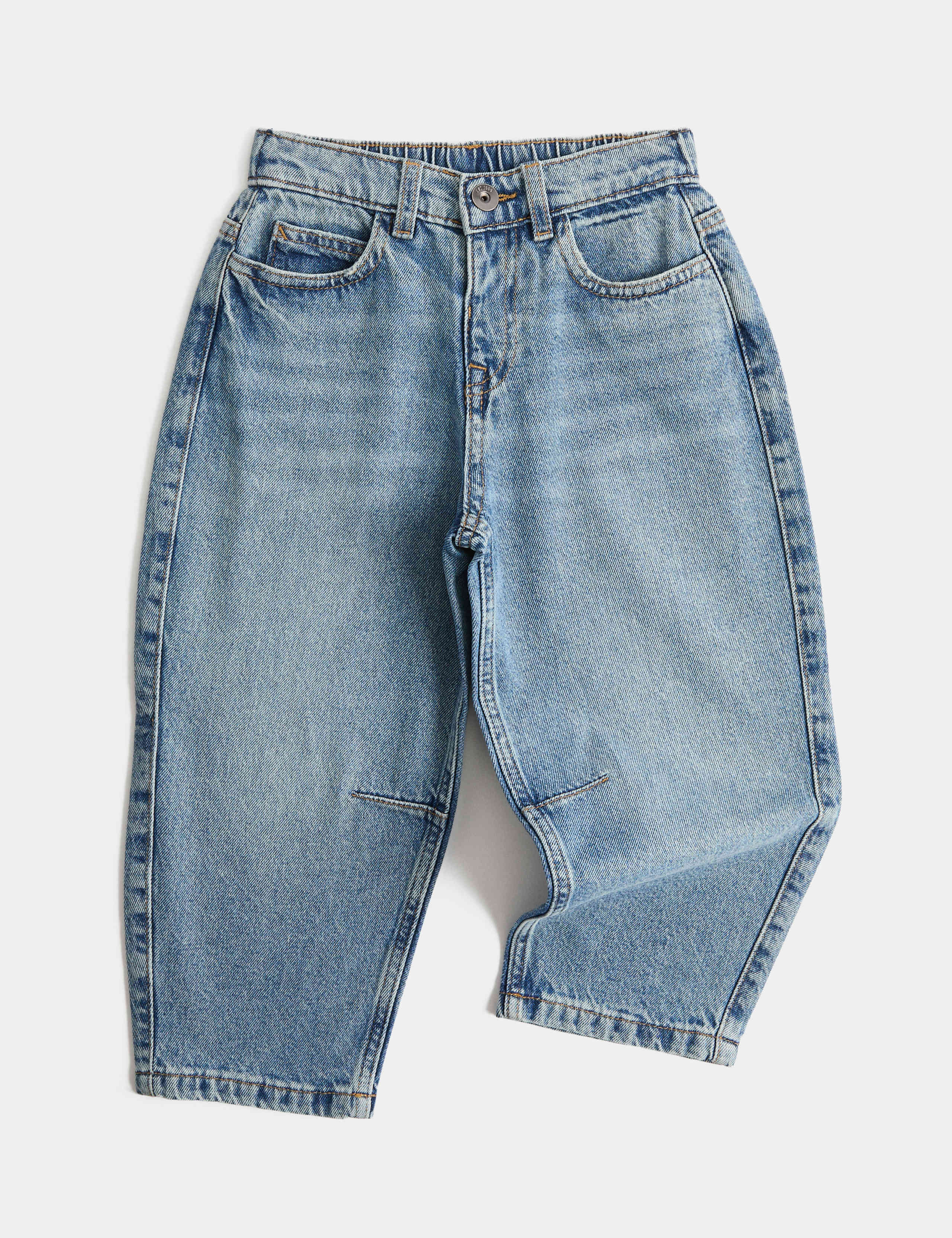 Pure Cotton Barrel Jeans (2-8 Yrs)