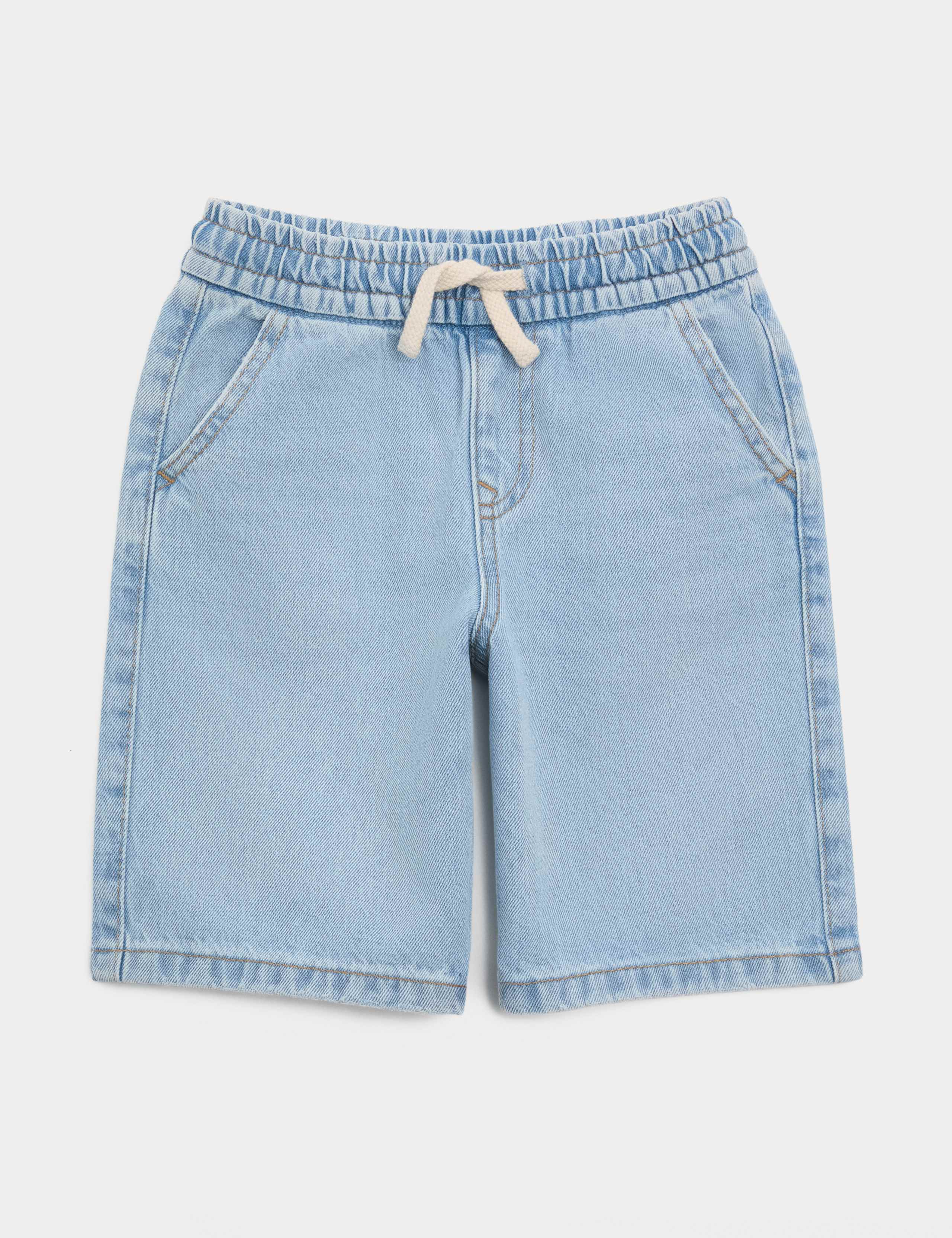 Pure Cotton Light Wash Denim Shorts (2-8 Years)