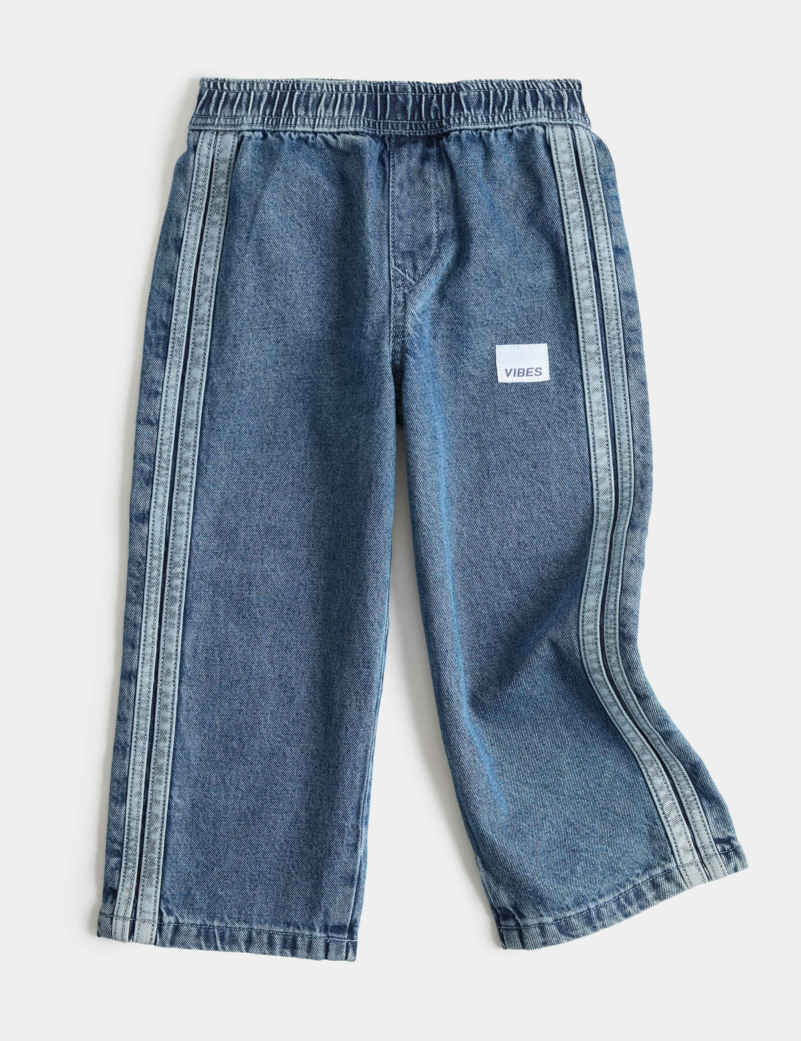 Wide Leg Pure Cotton Denim Joggers (2-8 Yrs)