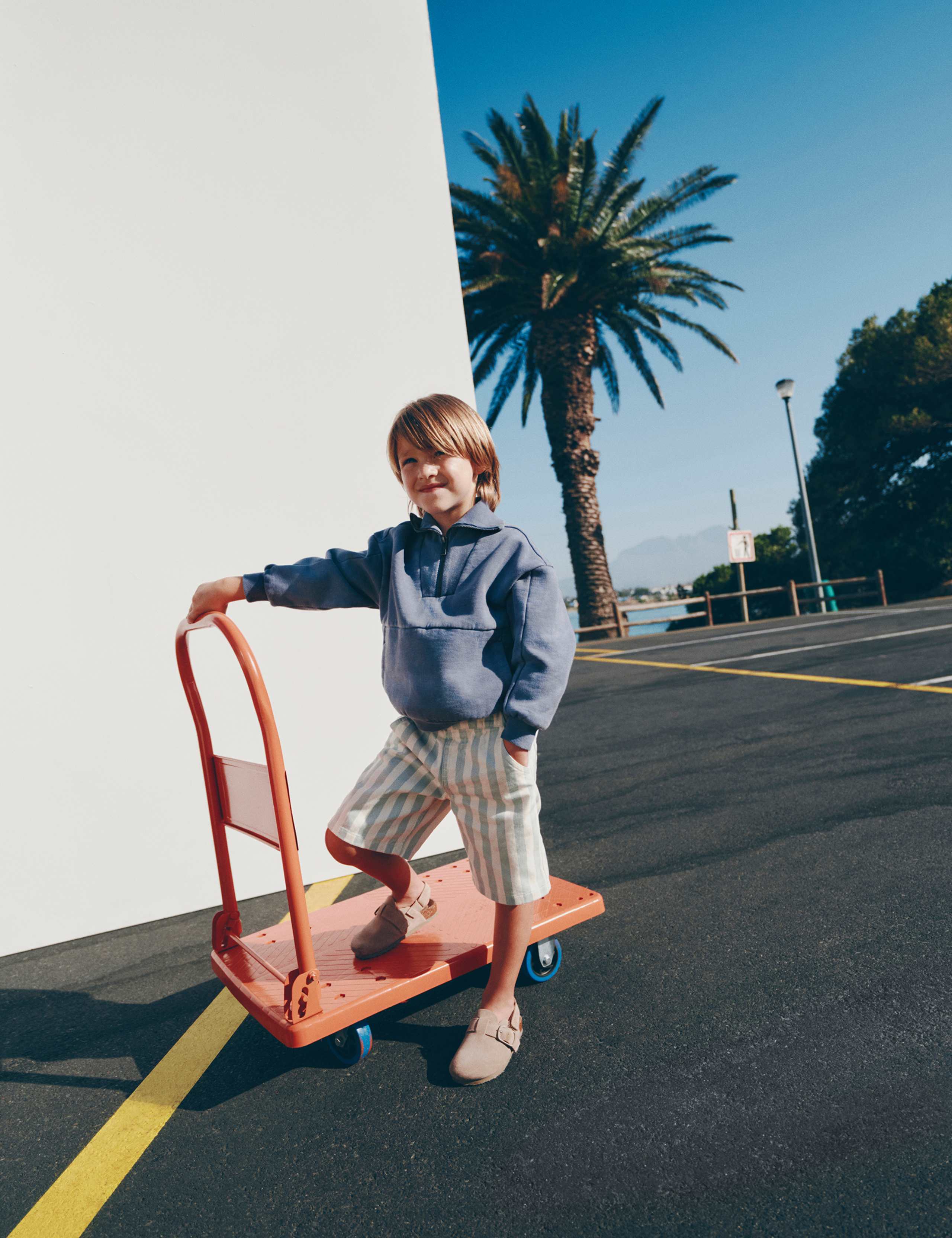 Pure Cotton Denim Striped Shorts (2-8 Yrs)