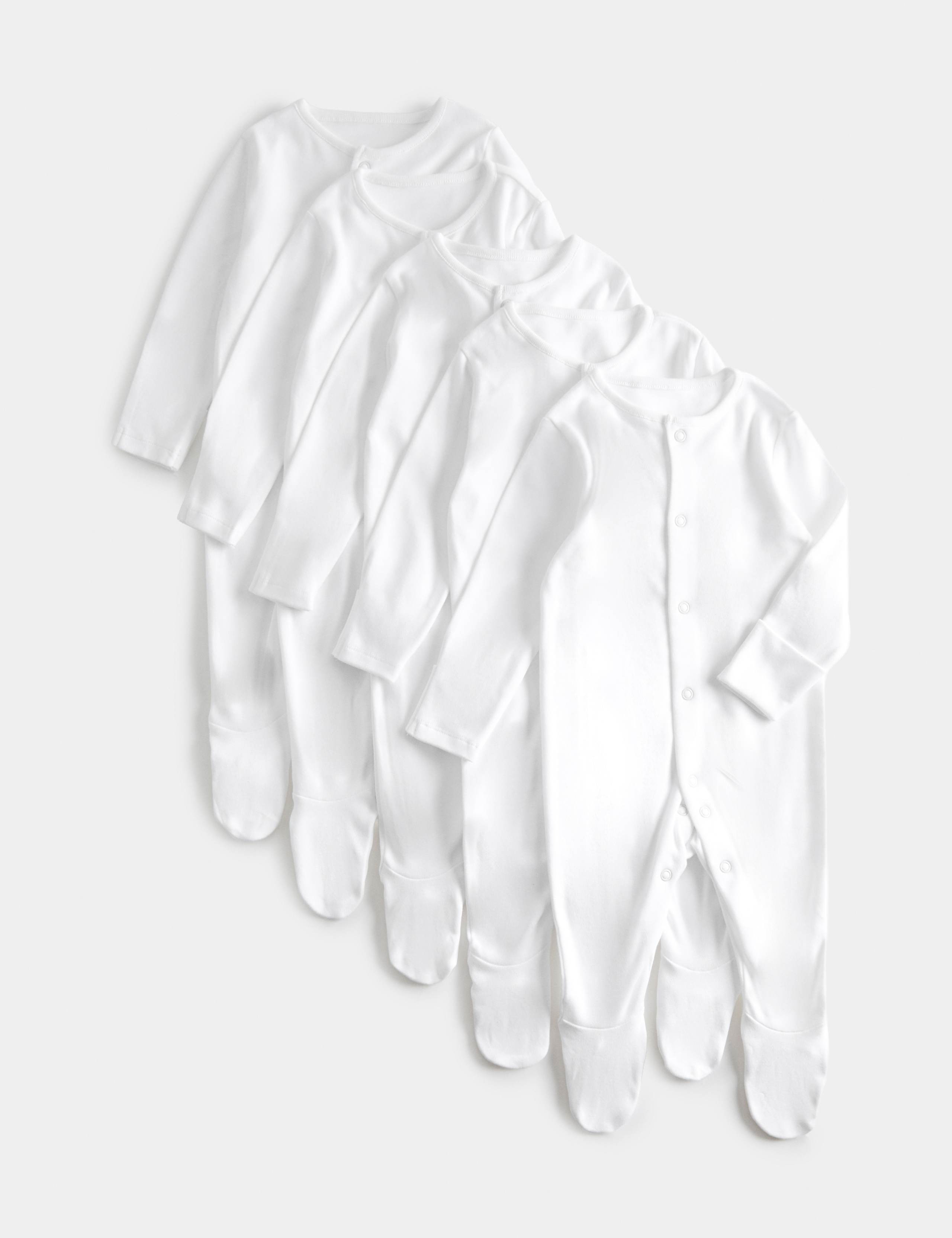 5 Pack Pure Cotton Sleepsuits (5lbs-3 Yrs)