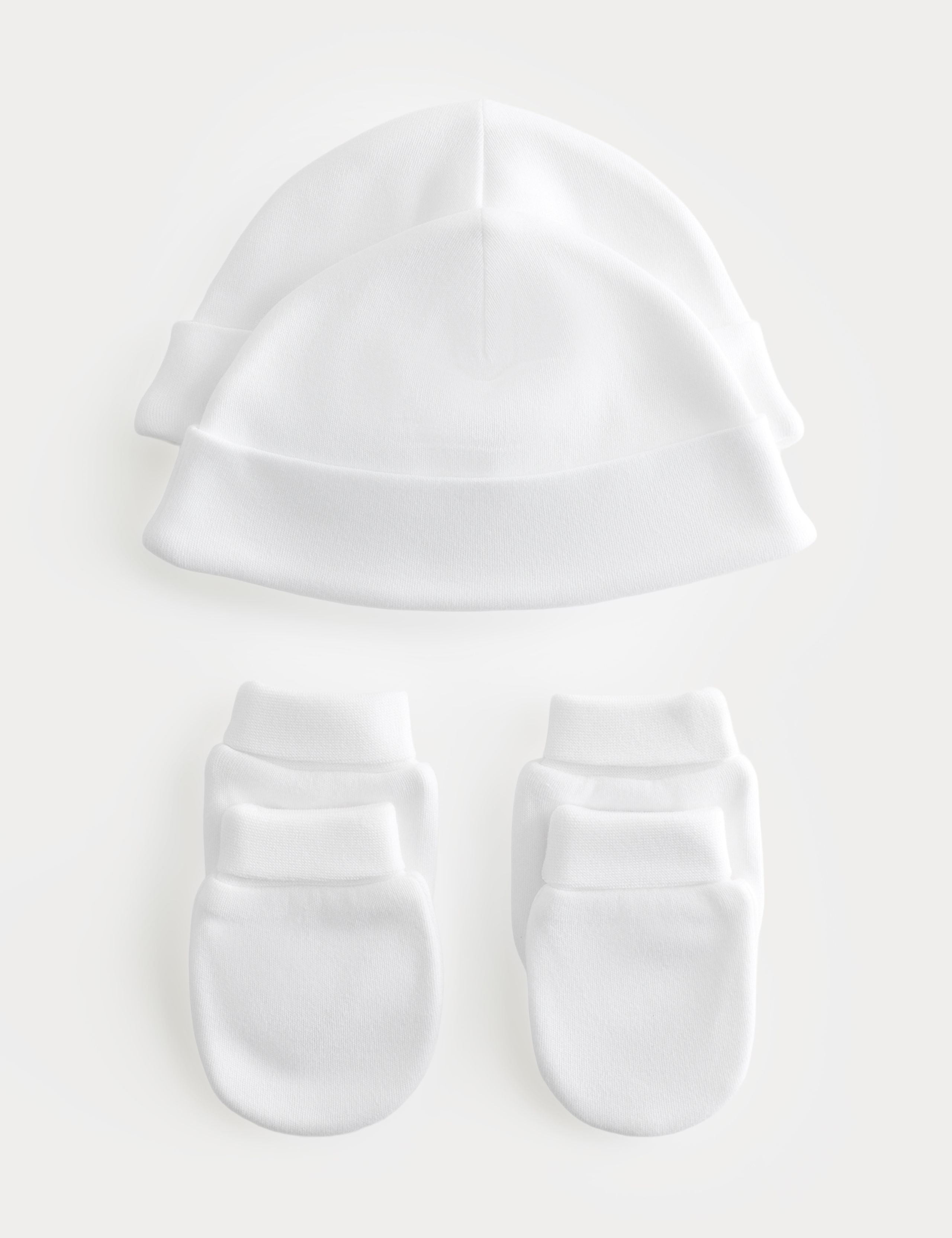 4 Pack Pure Cotton Hat & Mittens Set (5lbs-6 Mths)