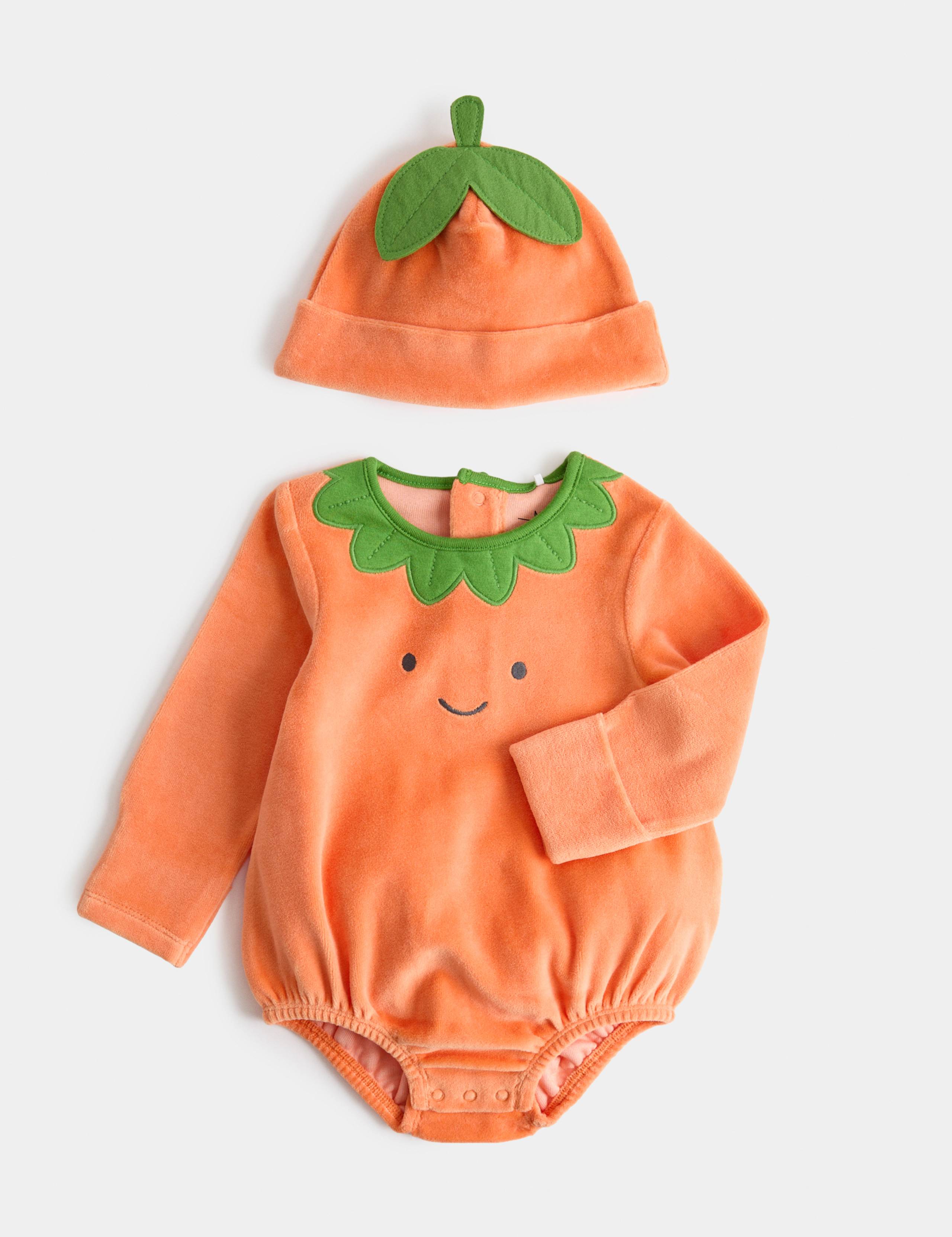 Halloween Pumpkin Bodysuit with Hat (1-24 Mths)