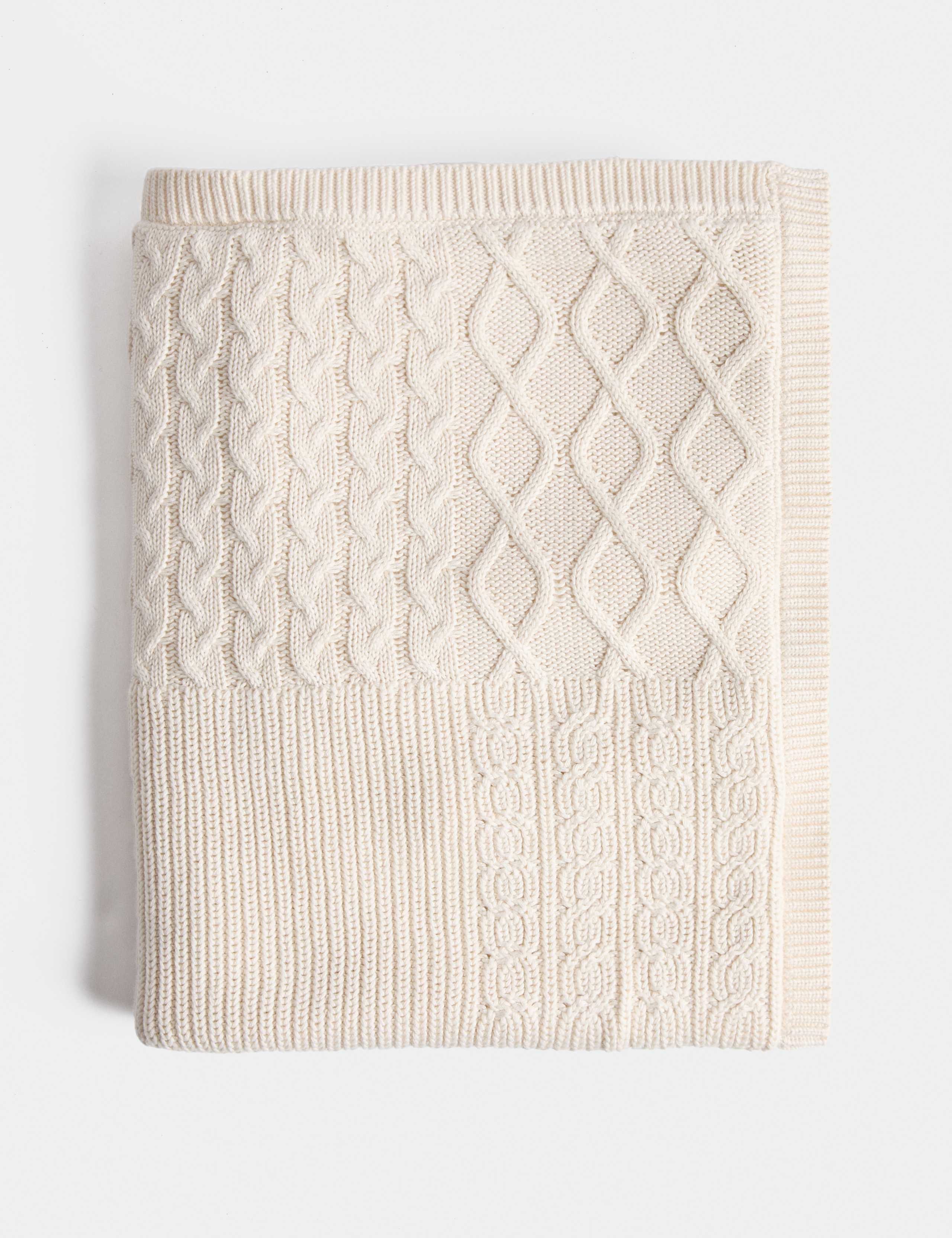 Pure Cotton Cable Shawl