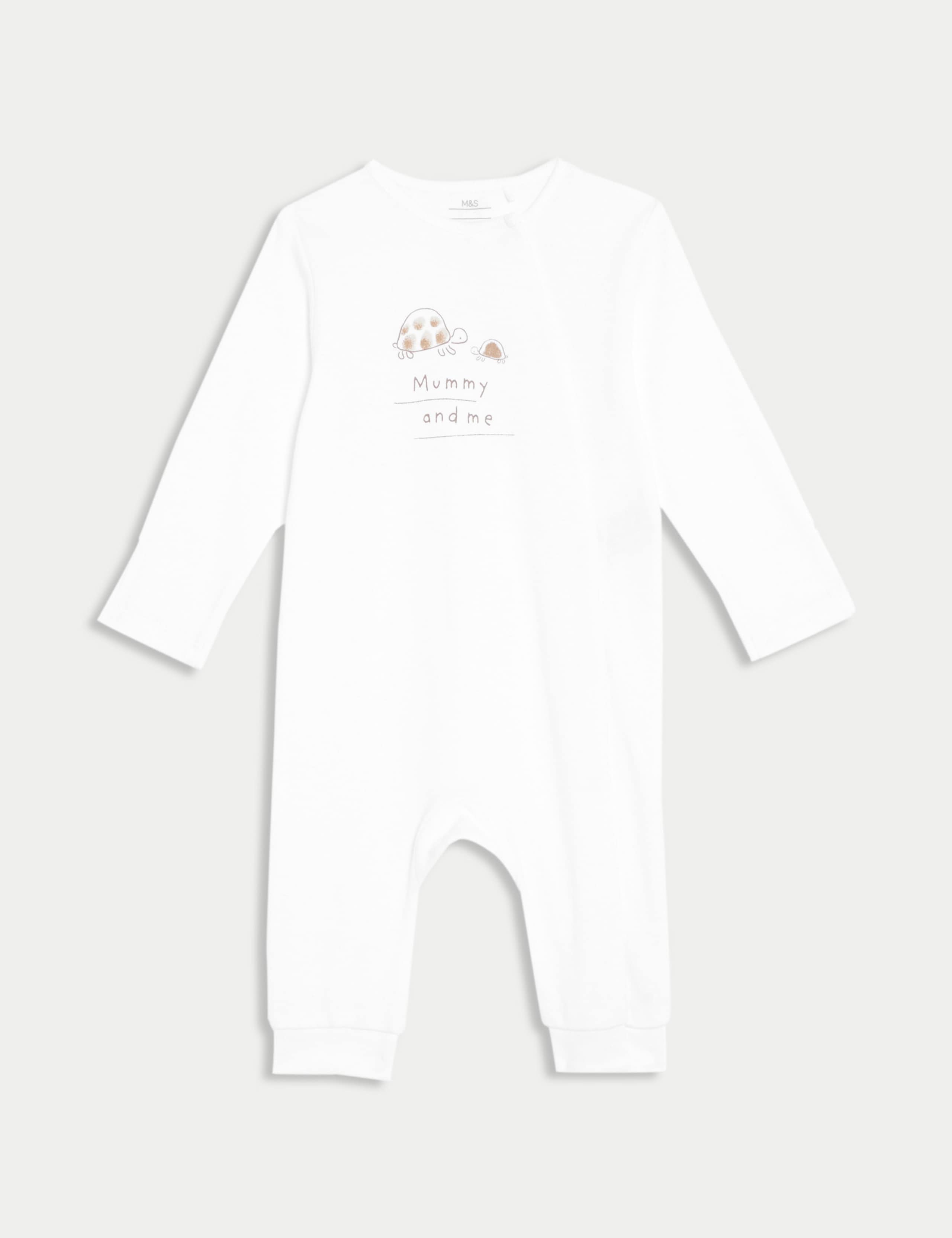 Pure Cotton 'Mummy And Me' Footless Sleepsuit (7lbs-12 Mths)