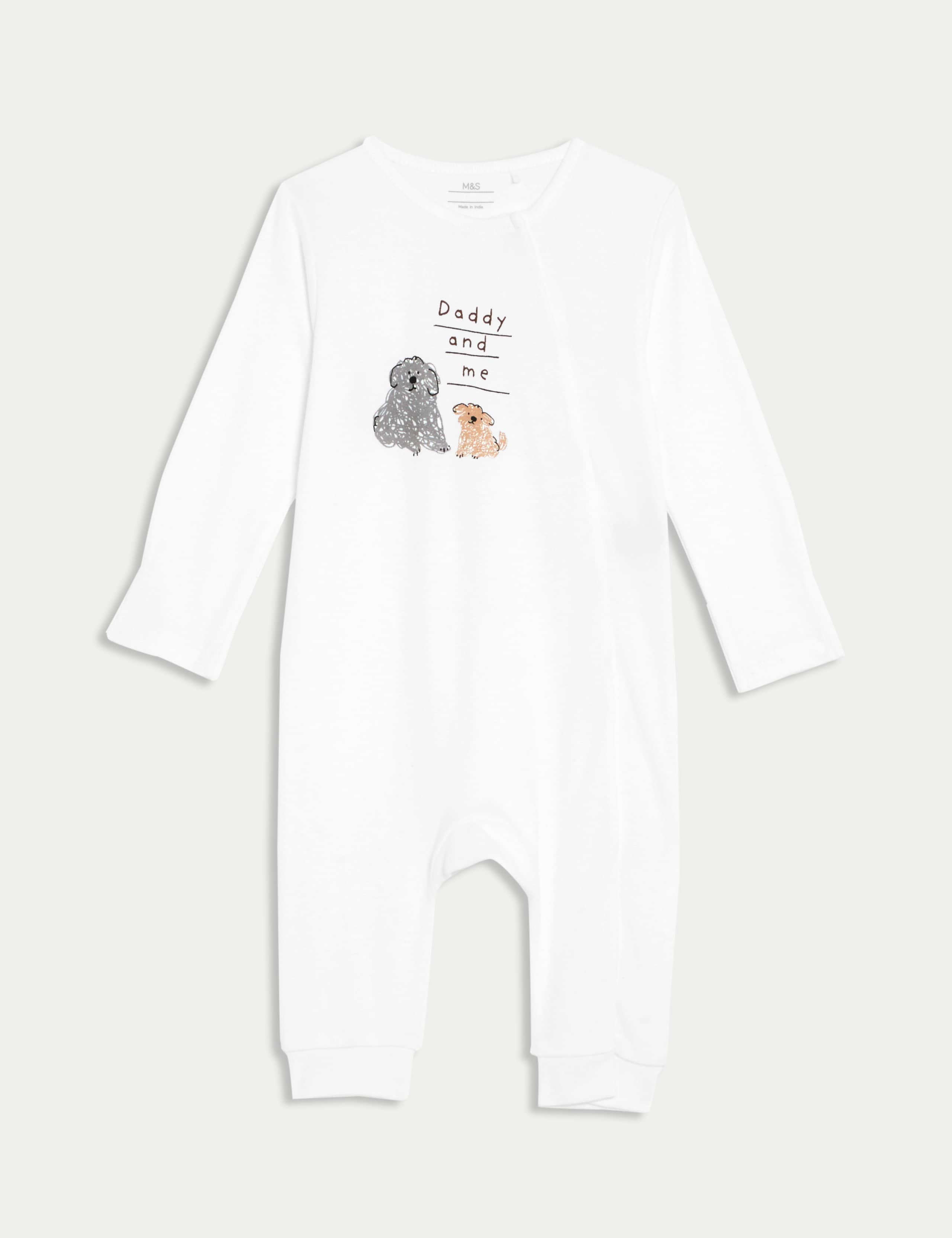 Pure Cotton 'Daddy And Me' Footless Sleepsuit (0-12 Mths)