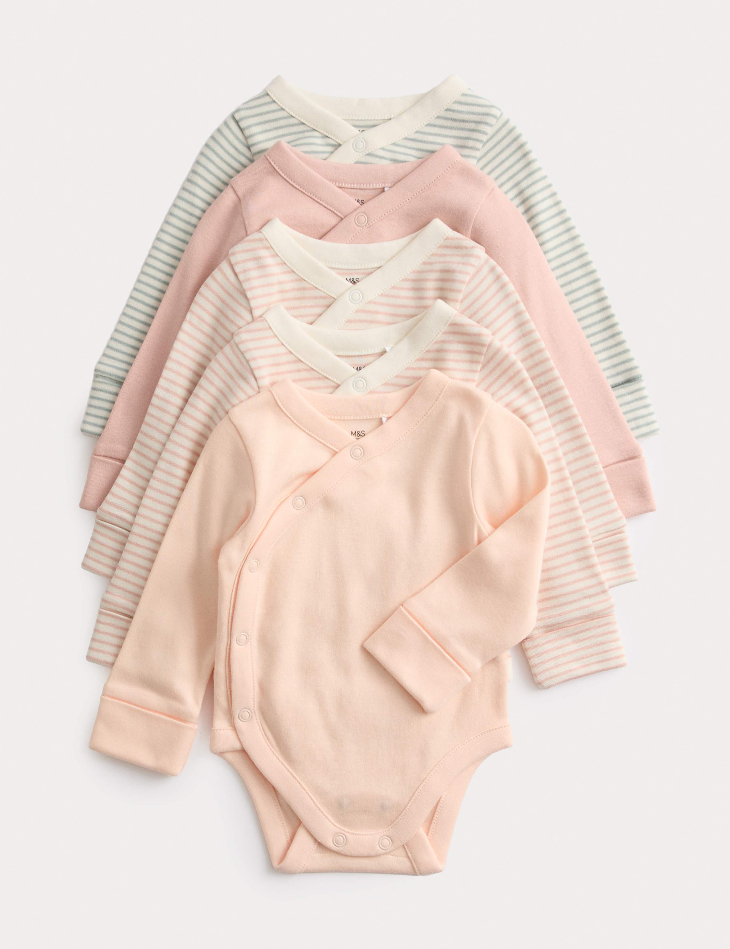 5pk Pure Cotton Striped Bodysuits (0 Mths-3 Yrs)