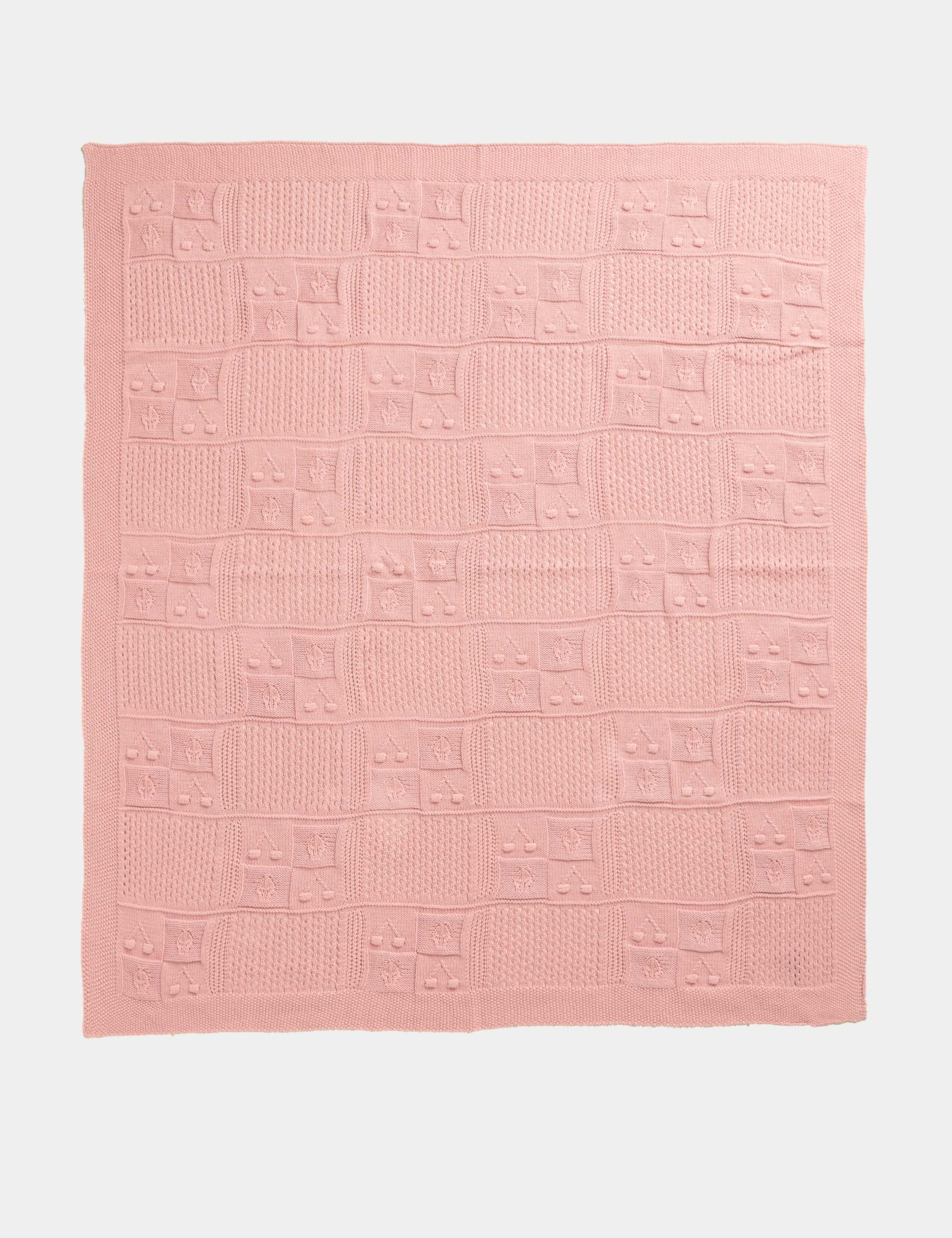 Pure Cotton Cherry Motif Cellular Shawl