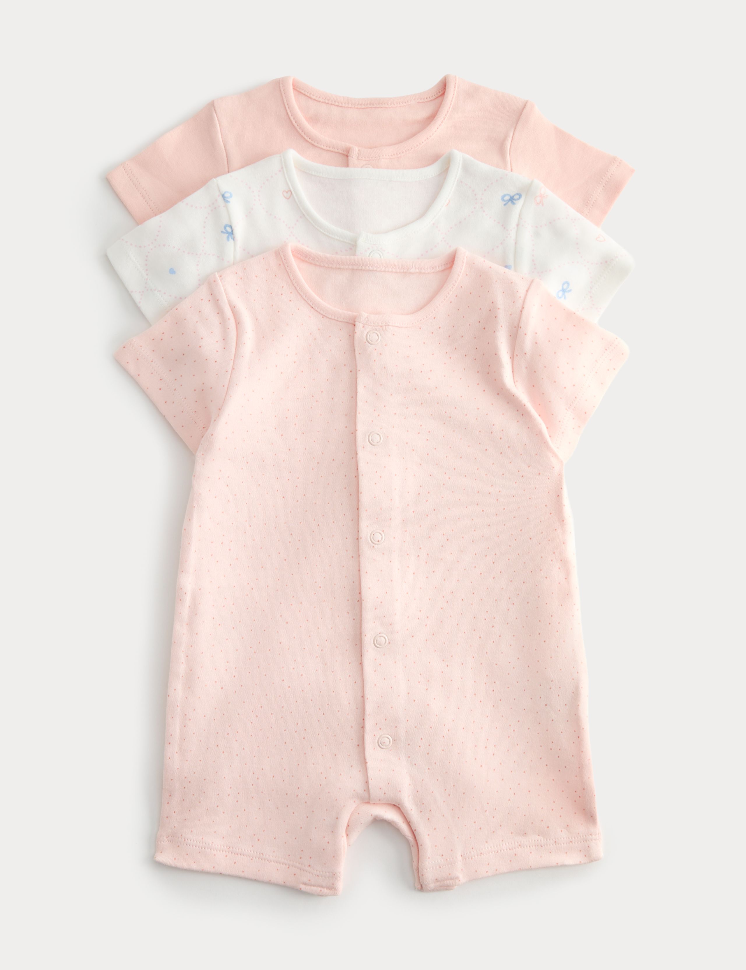 3 Pack Pure Cotton Rompers (7lbs-3 Yrs)