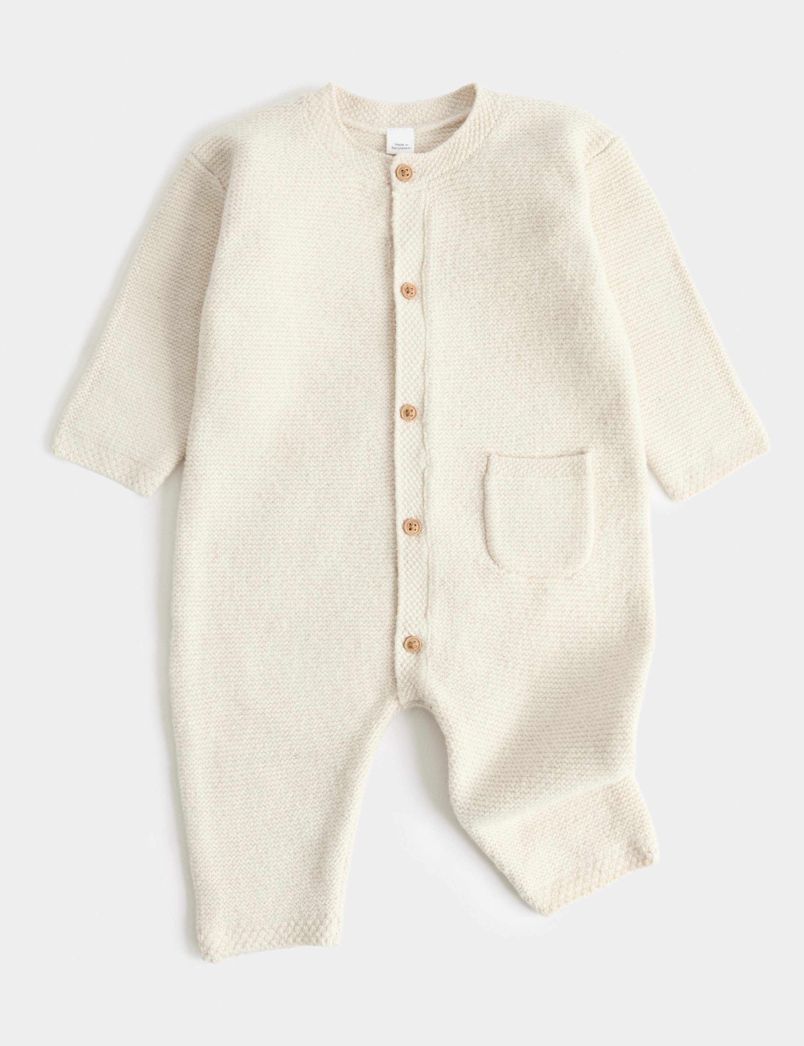 Cotton Rich Knitted All In One With Pocket (7lbs-1 Yrs)