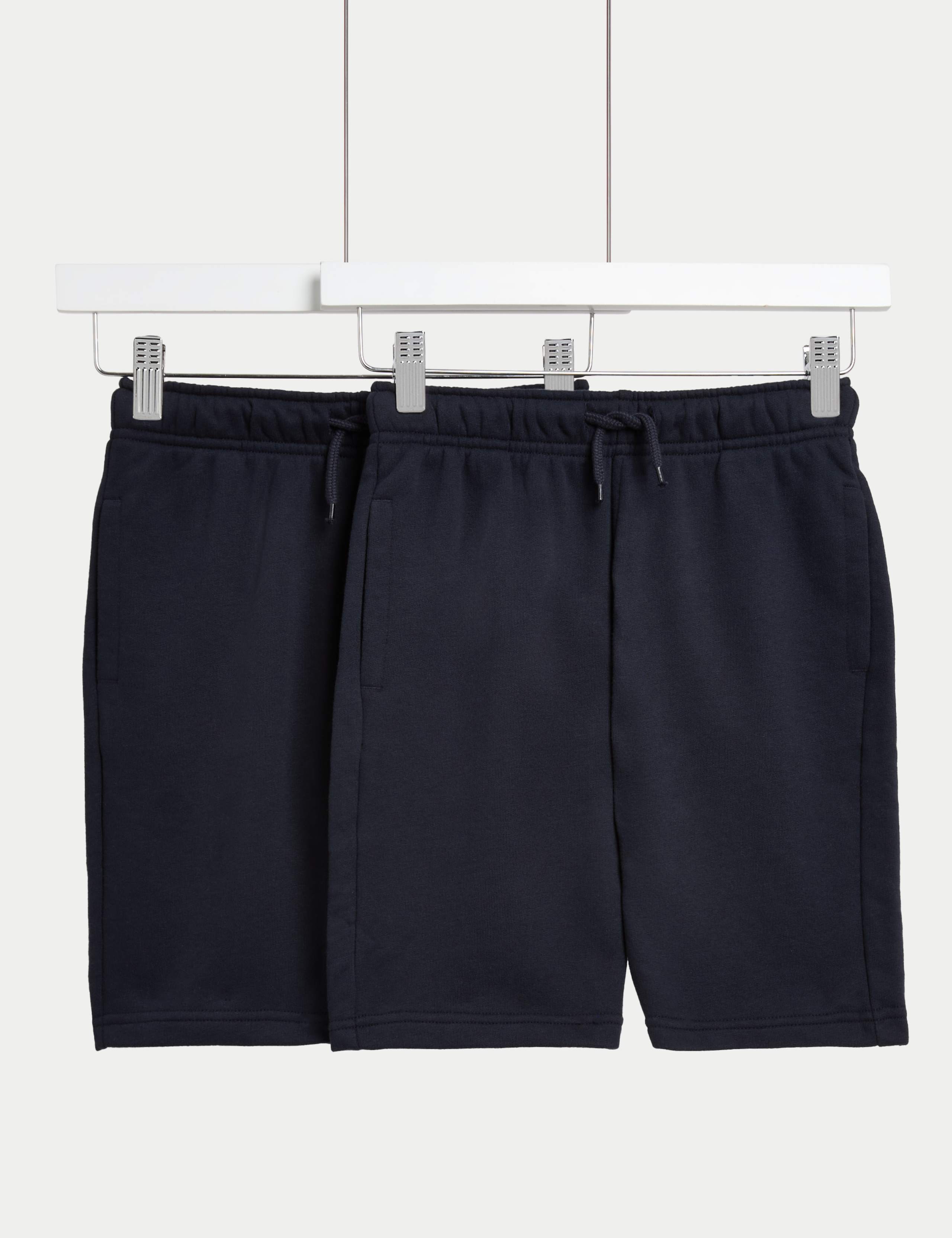 2pk Adaptive Cotton Rich Plain Shorts (2-16 Yrs)
