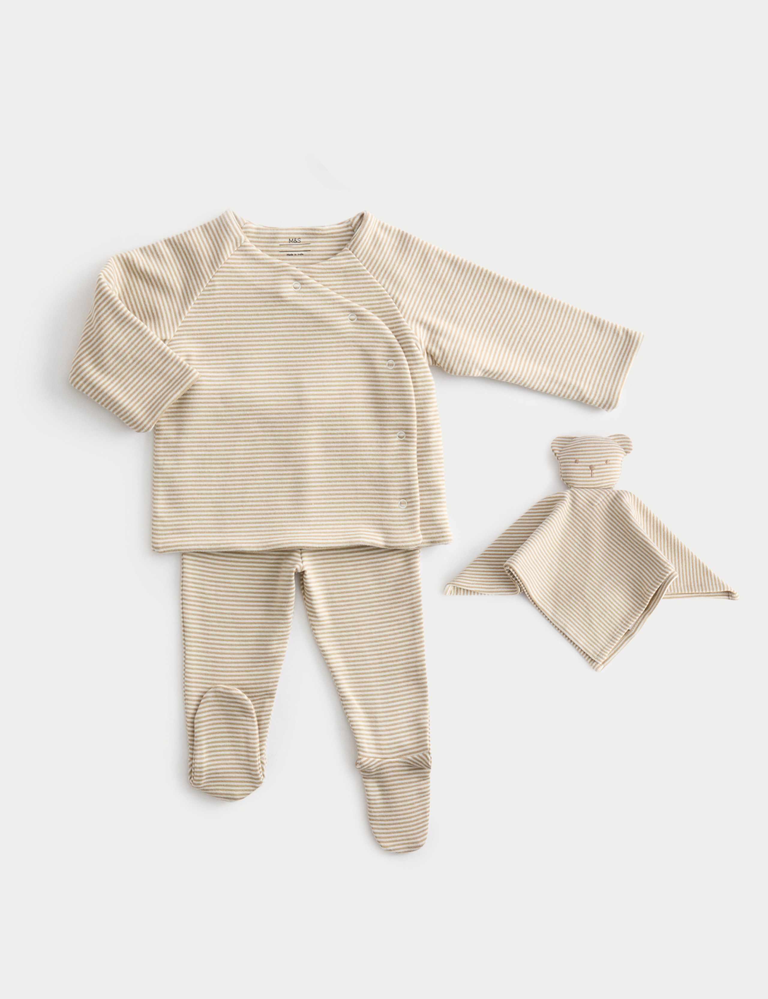 Cotton Rich Stripe Outfit with Comforter (0-1 Yrs)